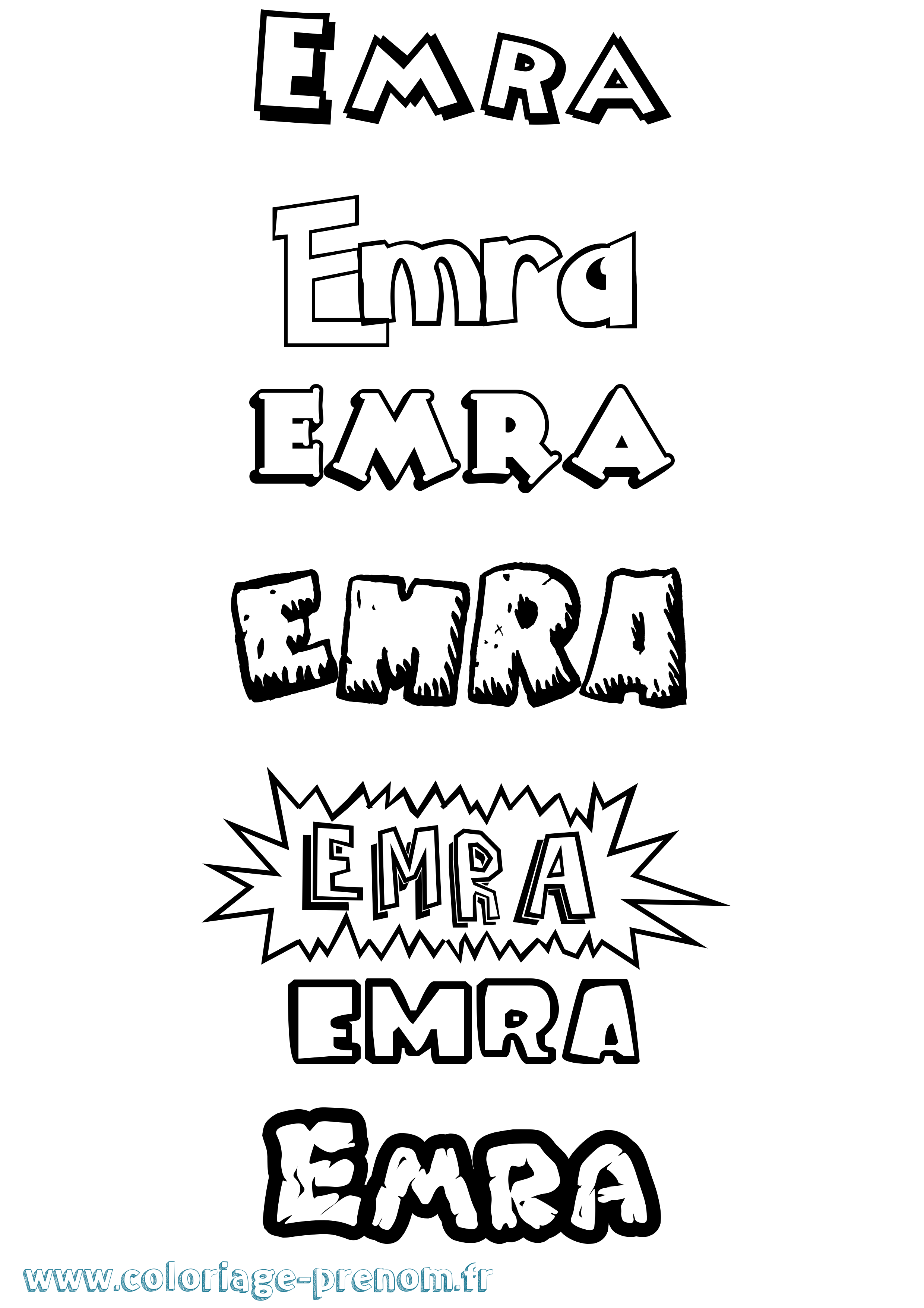 Coloriage Emra Dessin Animé Coloriage prénom Emra Dessin Animé