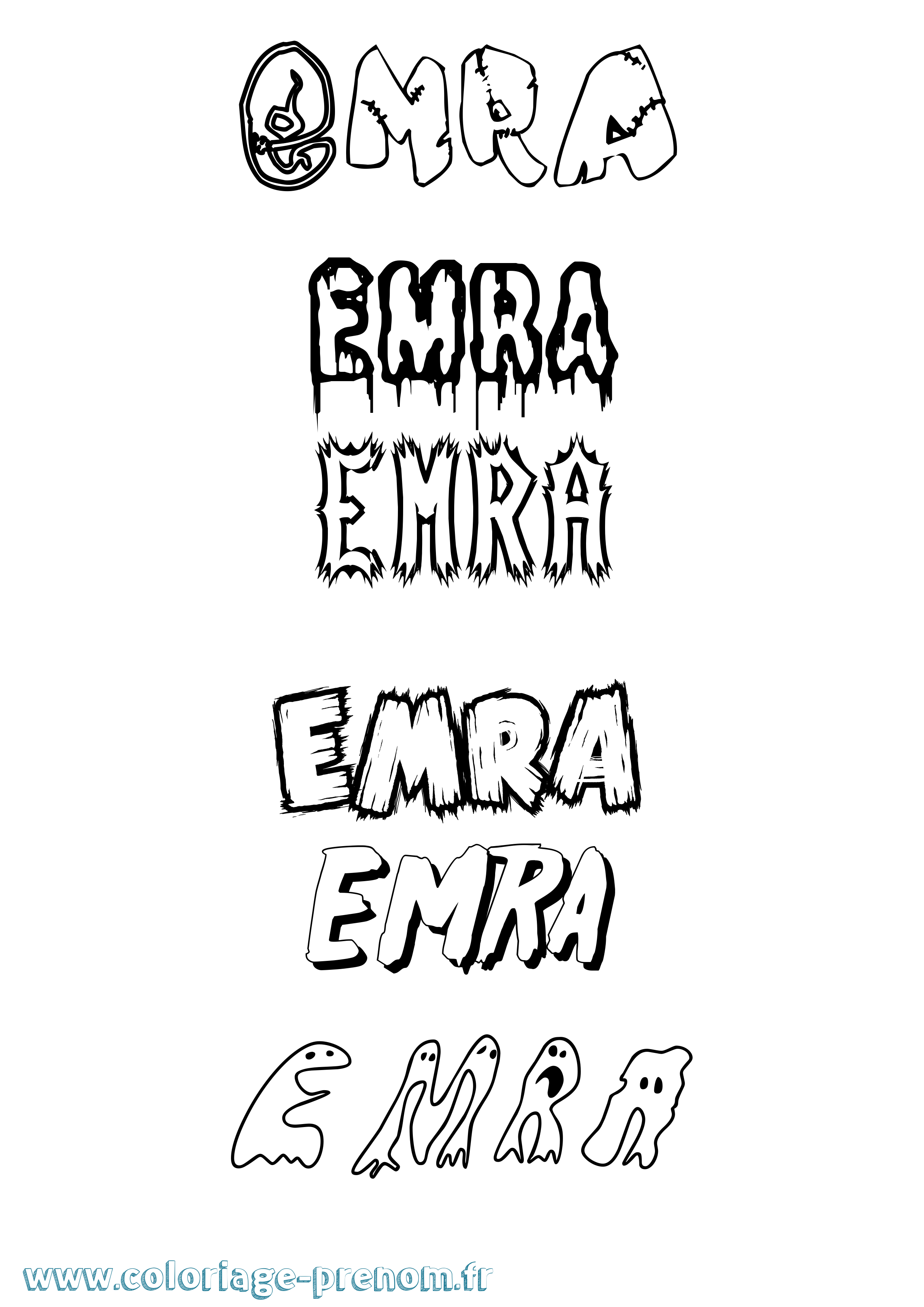 Coloriage Emra Frisson Coloriage prénom Emra Frisson