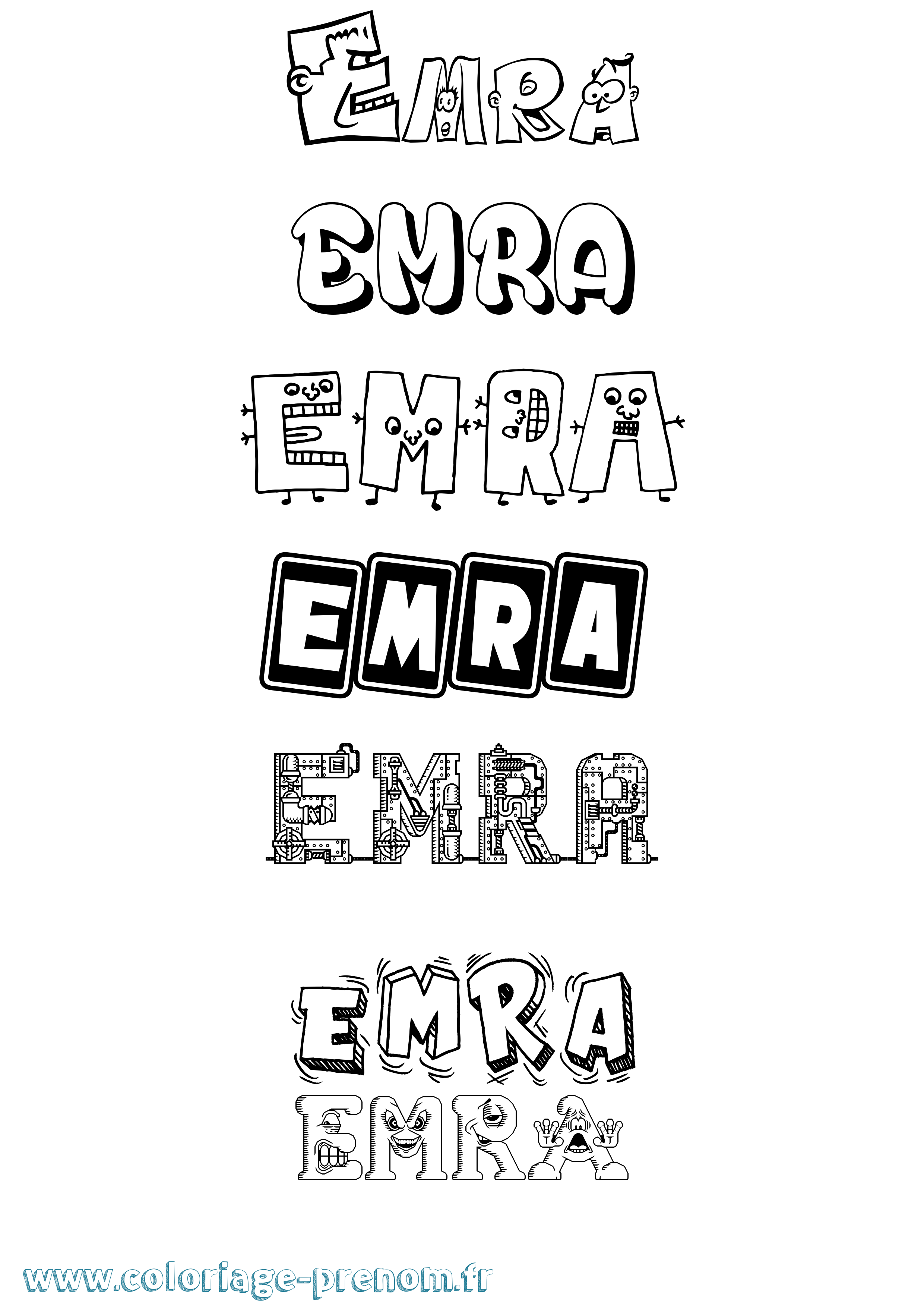 Coloriage Emra Fun Coloriage prénom Emra Fun