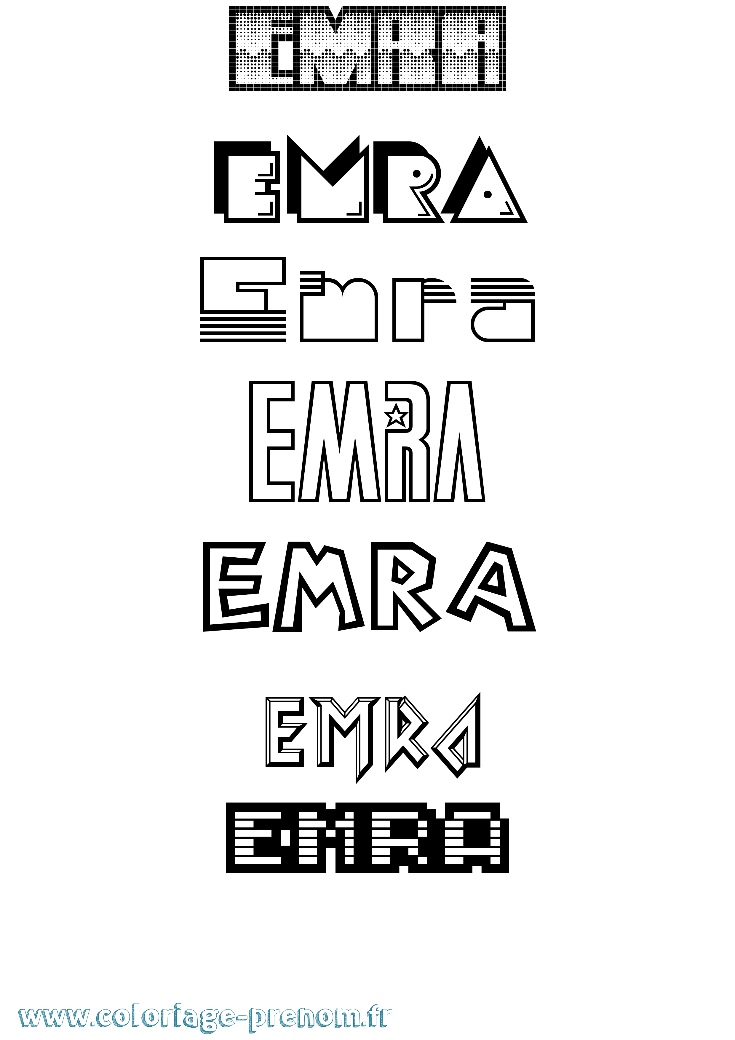 Coloriage Emra Jeux Vidéos Coloriage prénom Emra Jeux Vidéos