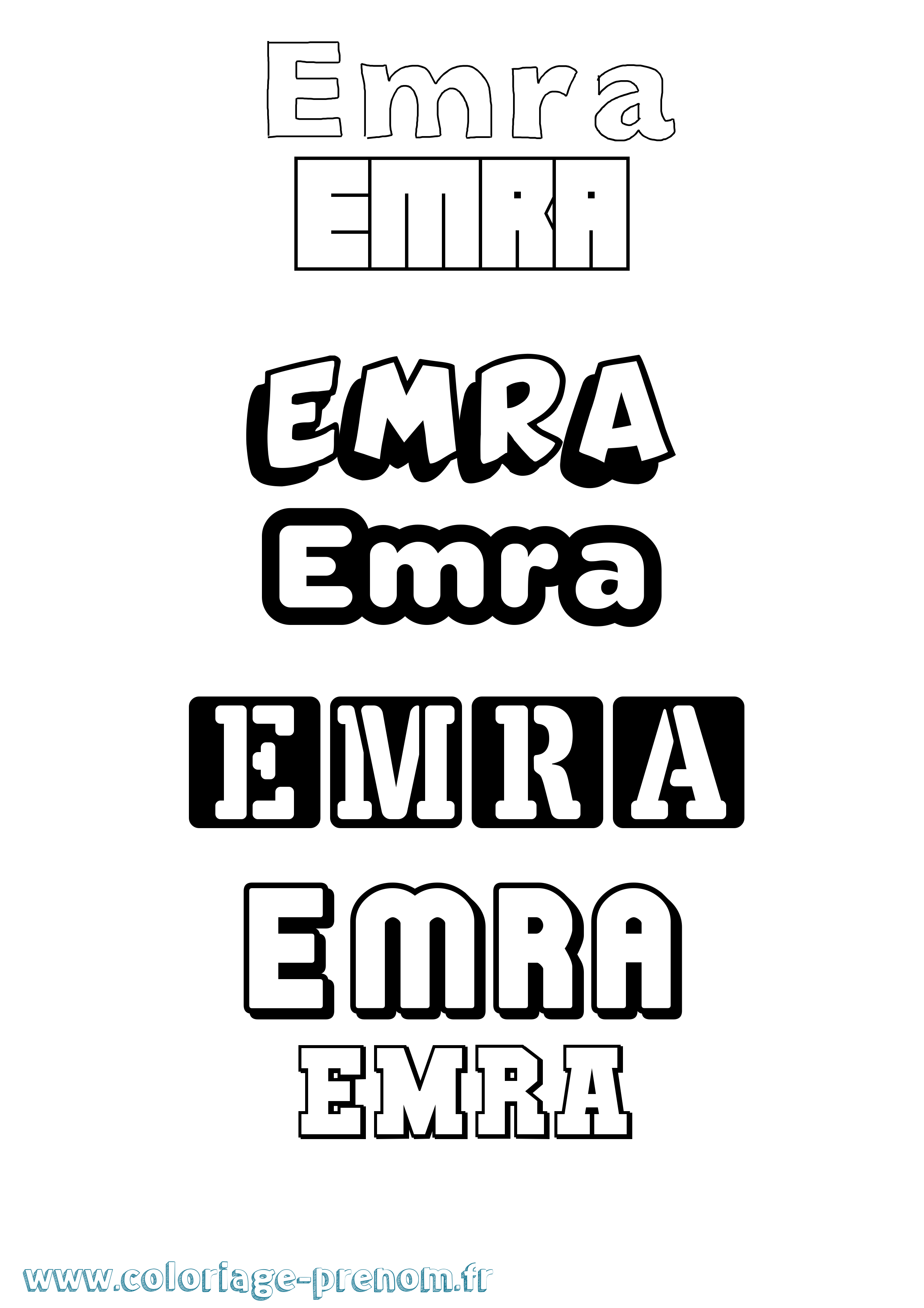 Coloriage Emra Simple Coloriage prénom Emra Simple