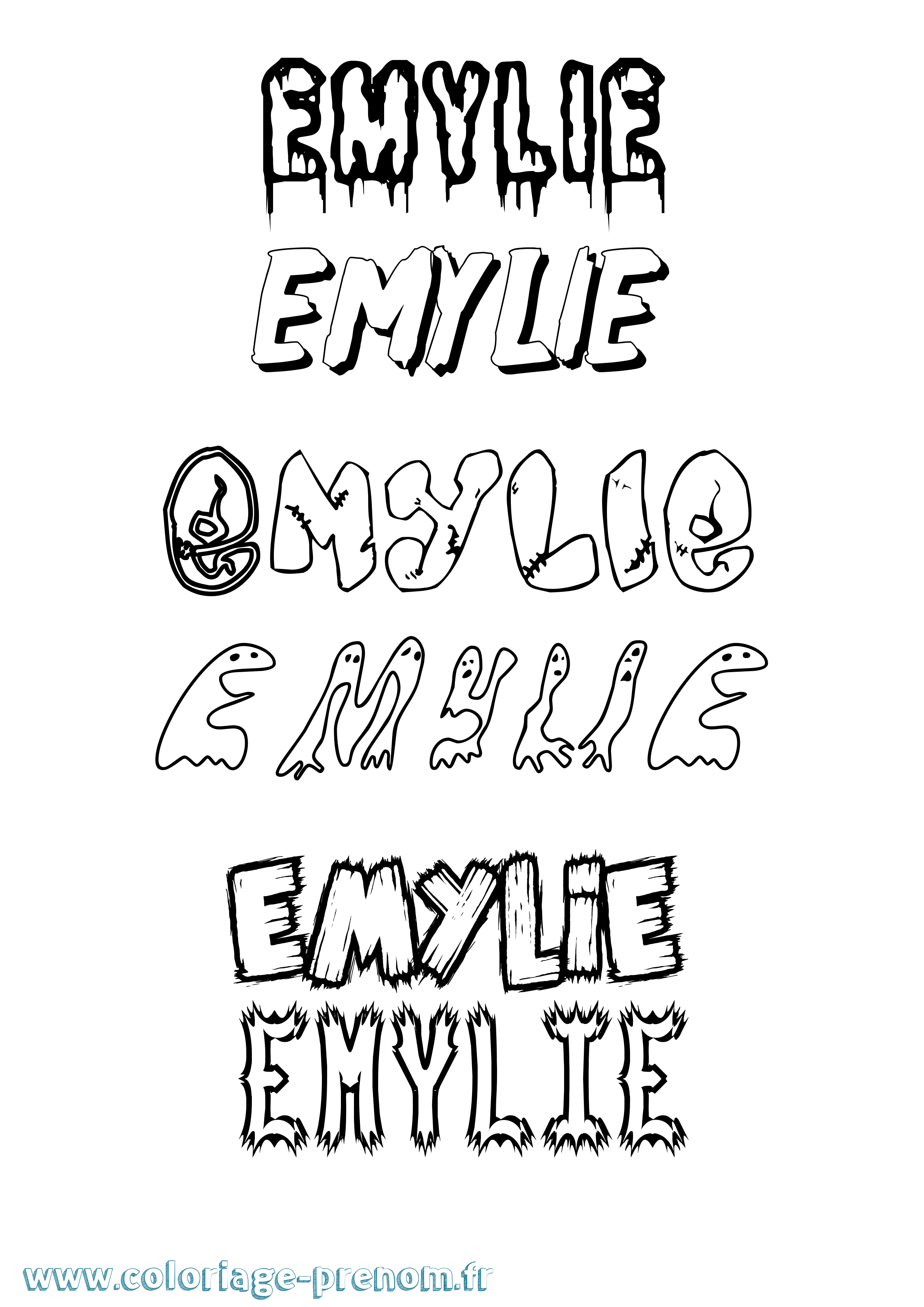 Coloriage prénom Emylie Frisson