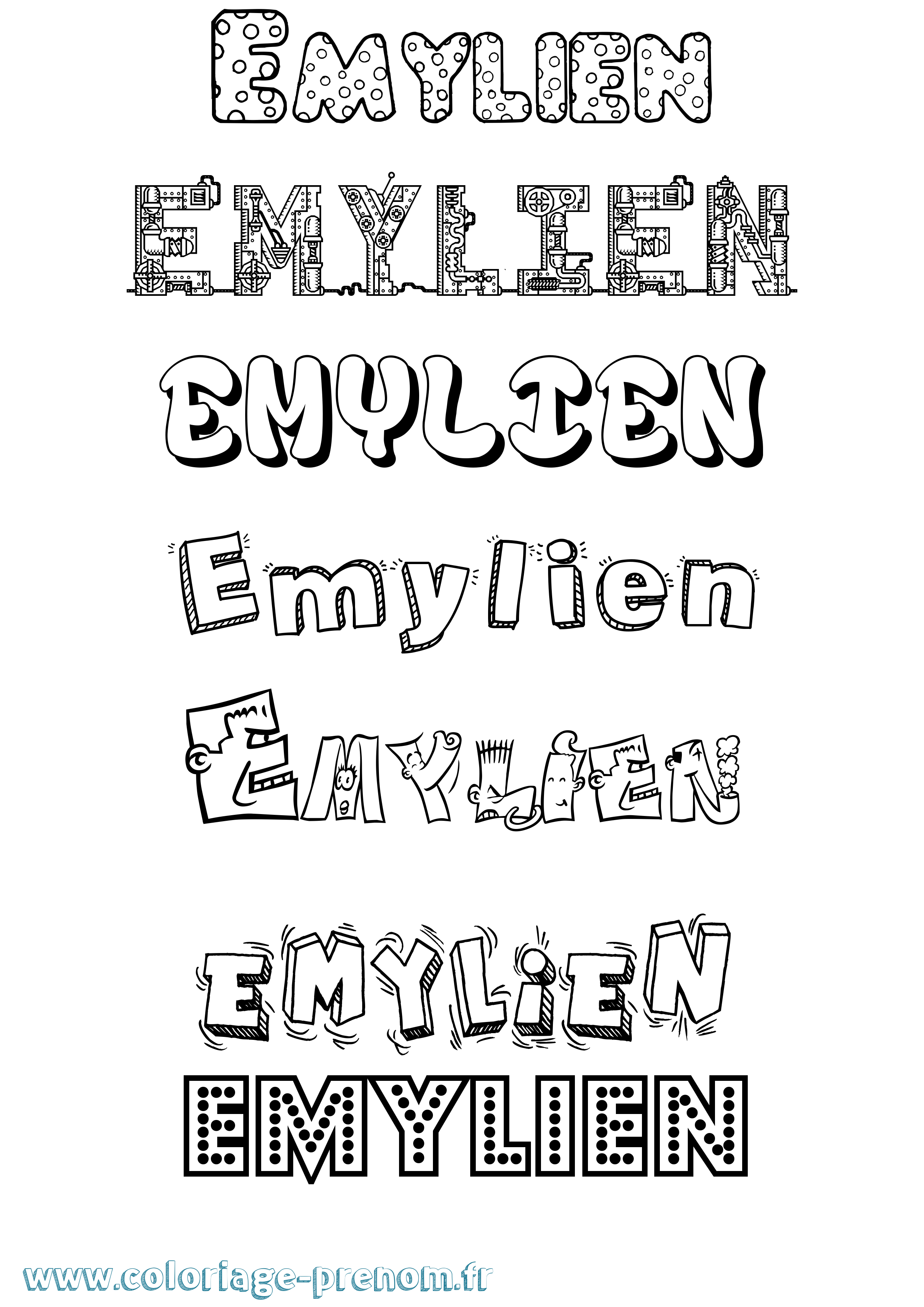 Coloriage Emylien Fun Coloriage prénom Emylien Fun