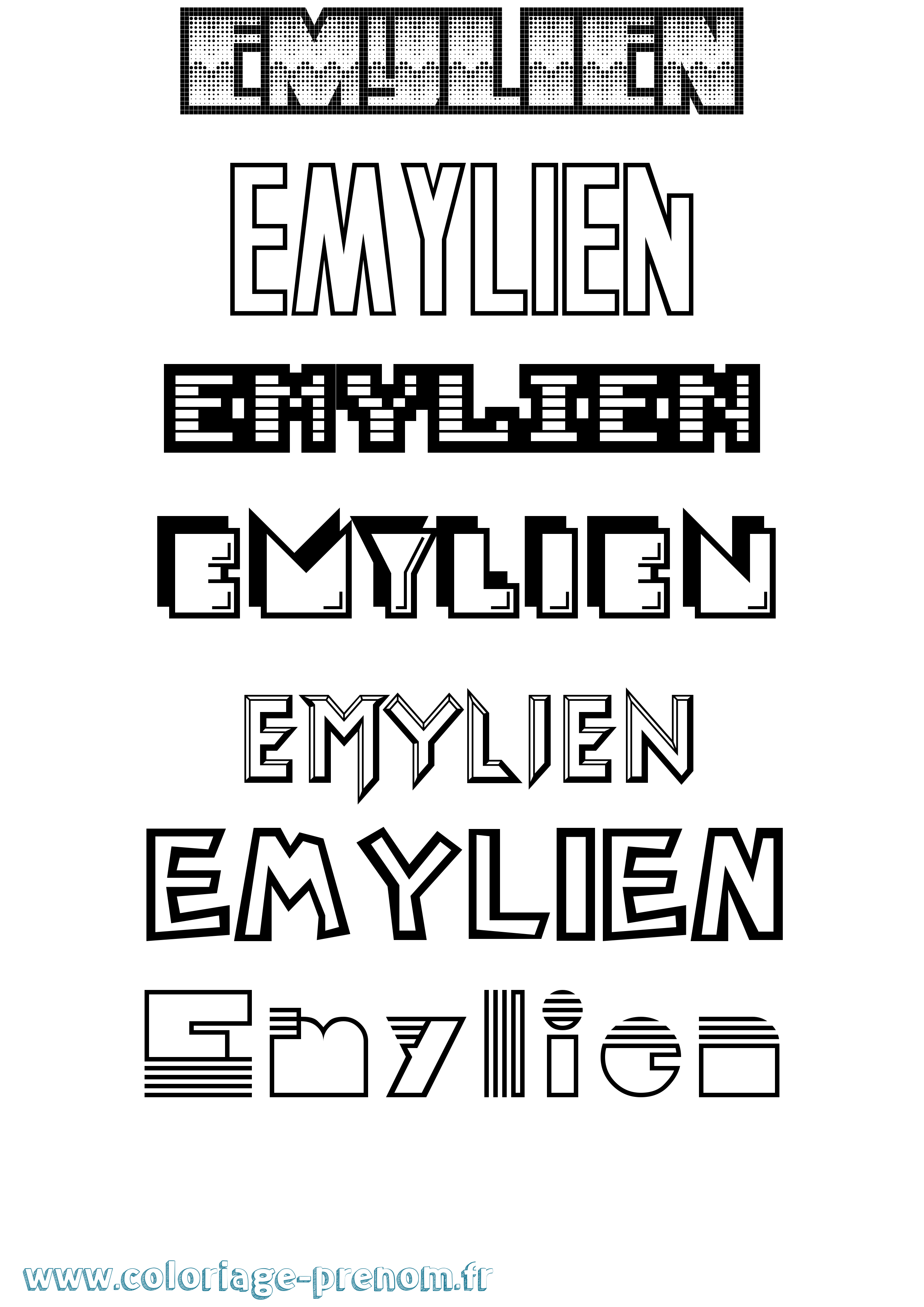 Coloriage Emylien Jeux Vidéos Coloriage prénom Emylien Jeux Vidéos