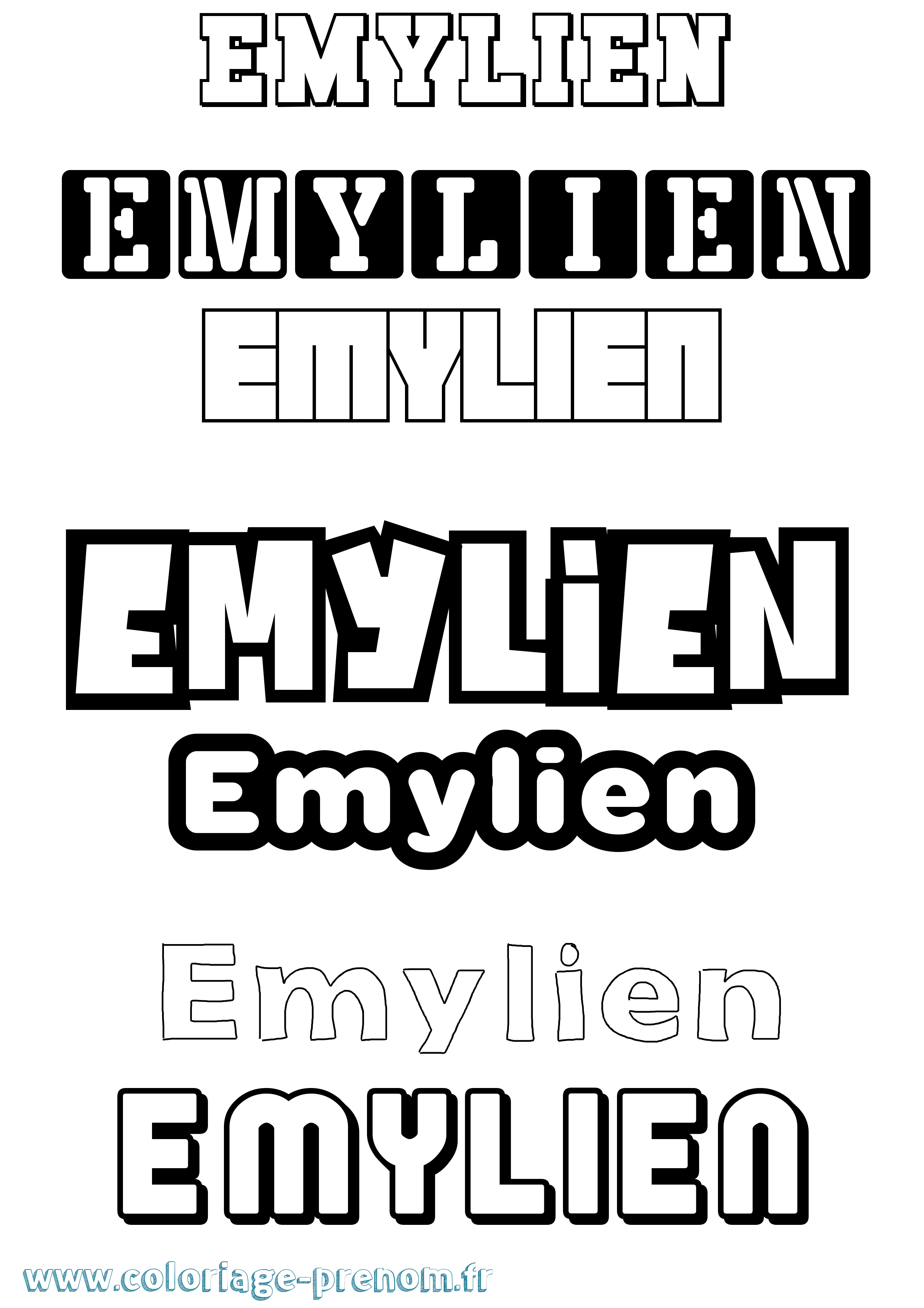 Coloriage Emylien Simple Coloriage prénom Emylien Simple