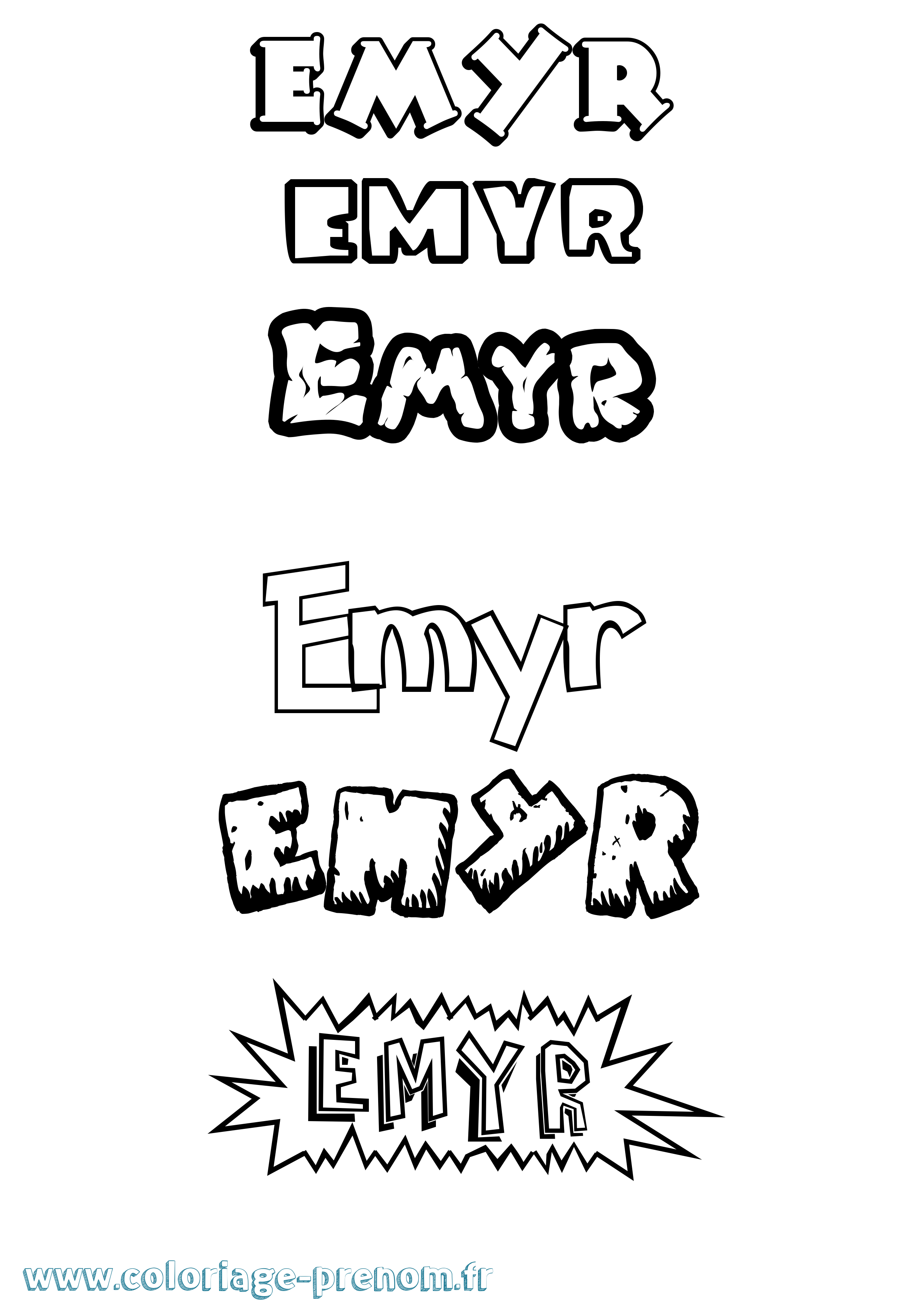 Coloriage prénom Emyr Dessin Animé