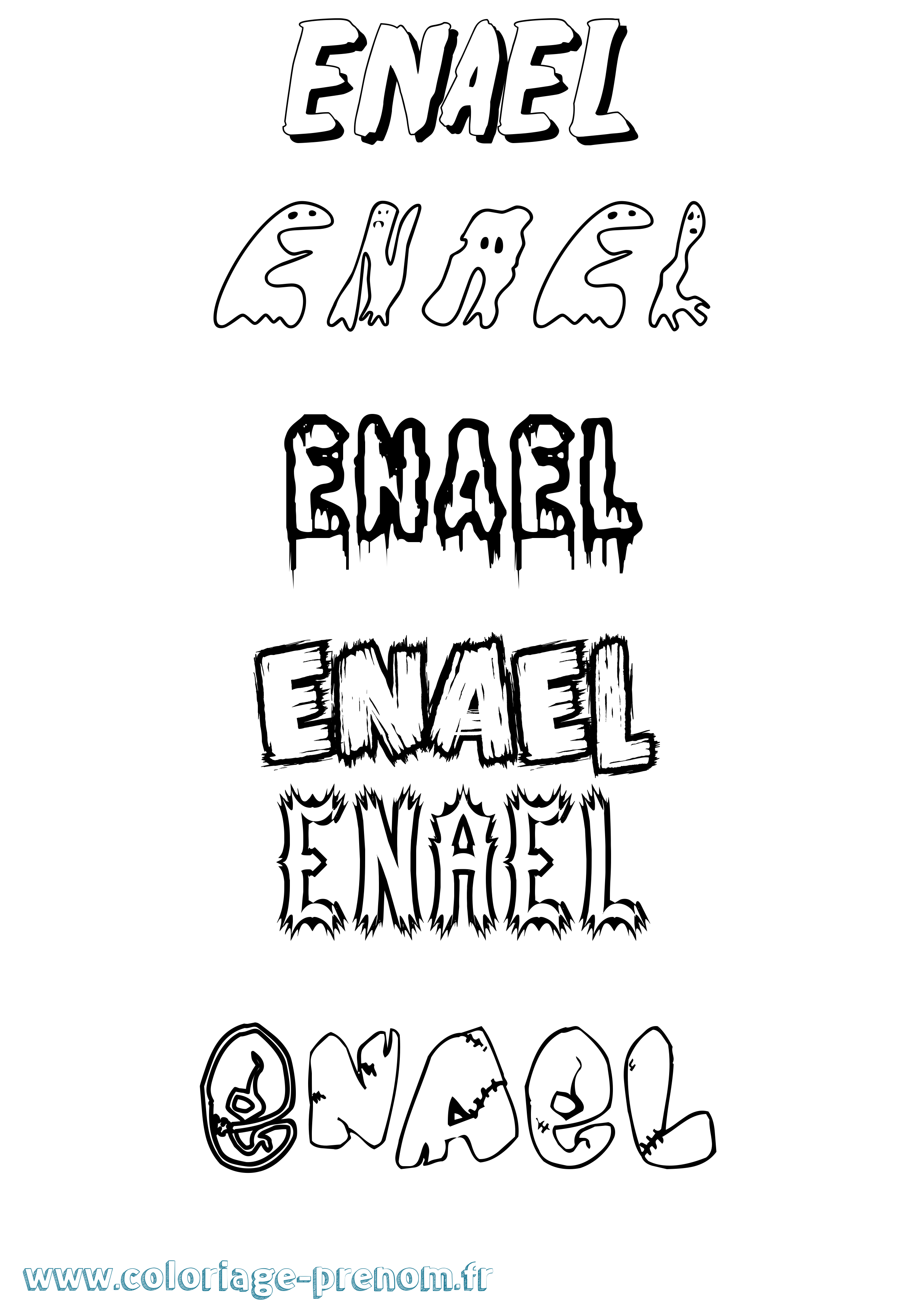 Coloriage prénom Enael Frisson