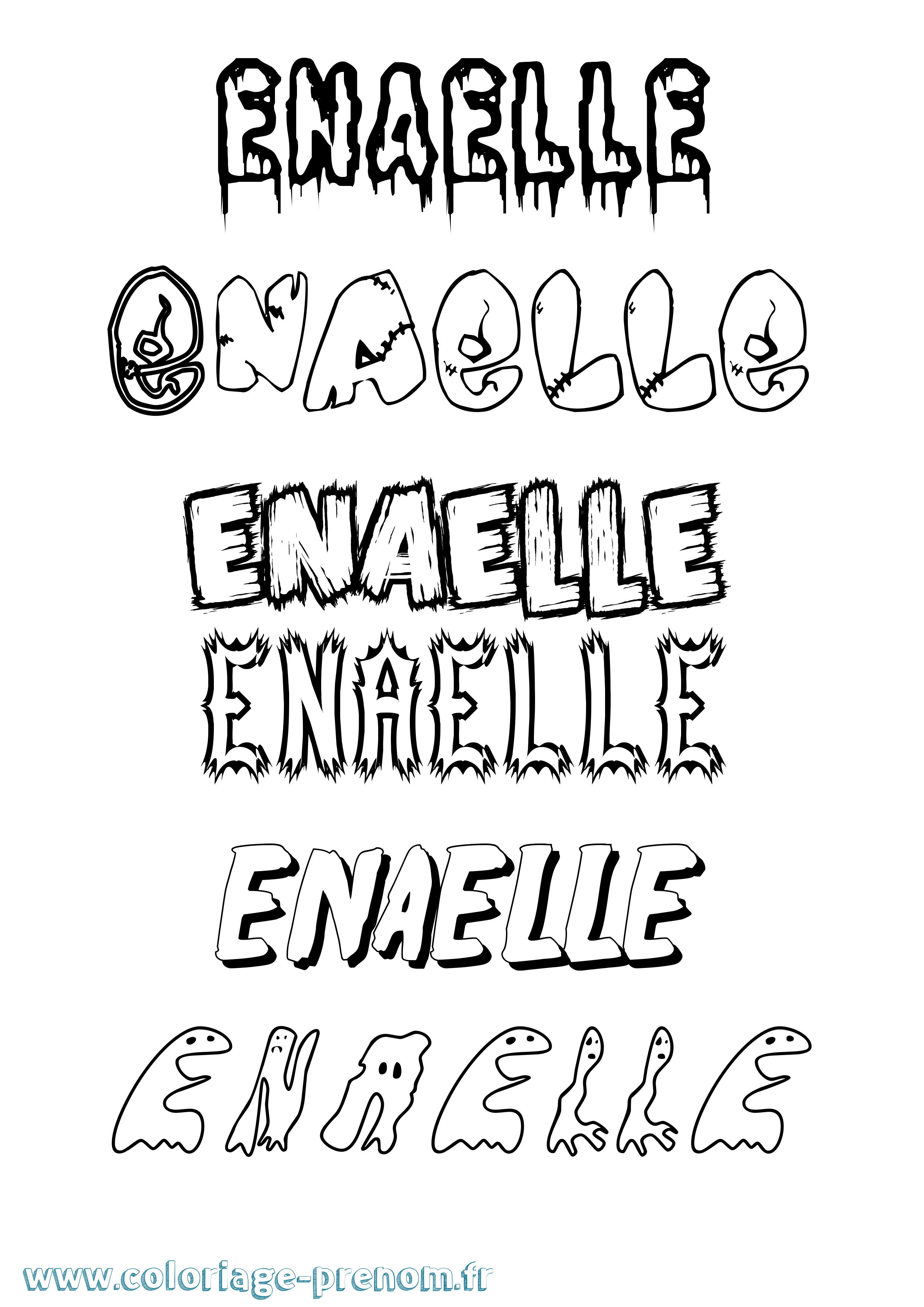 Coloriage prénom Enaelle Frisson
