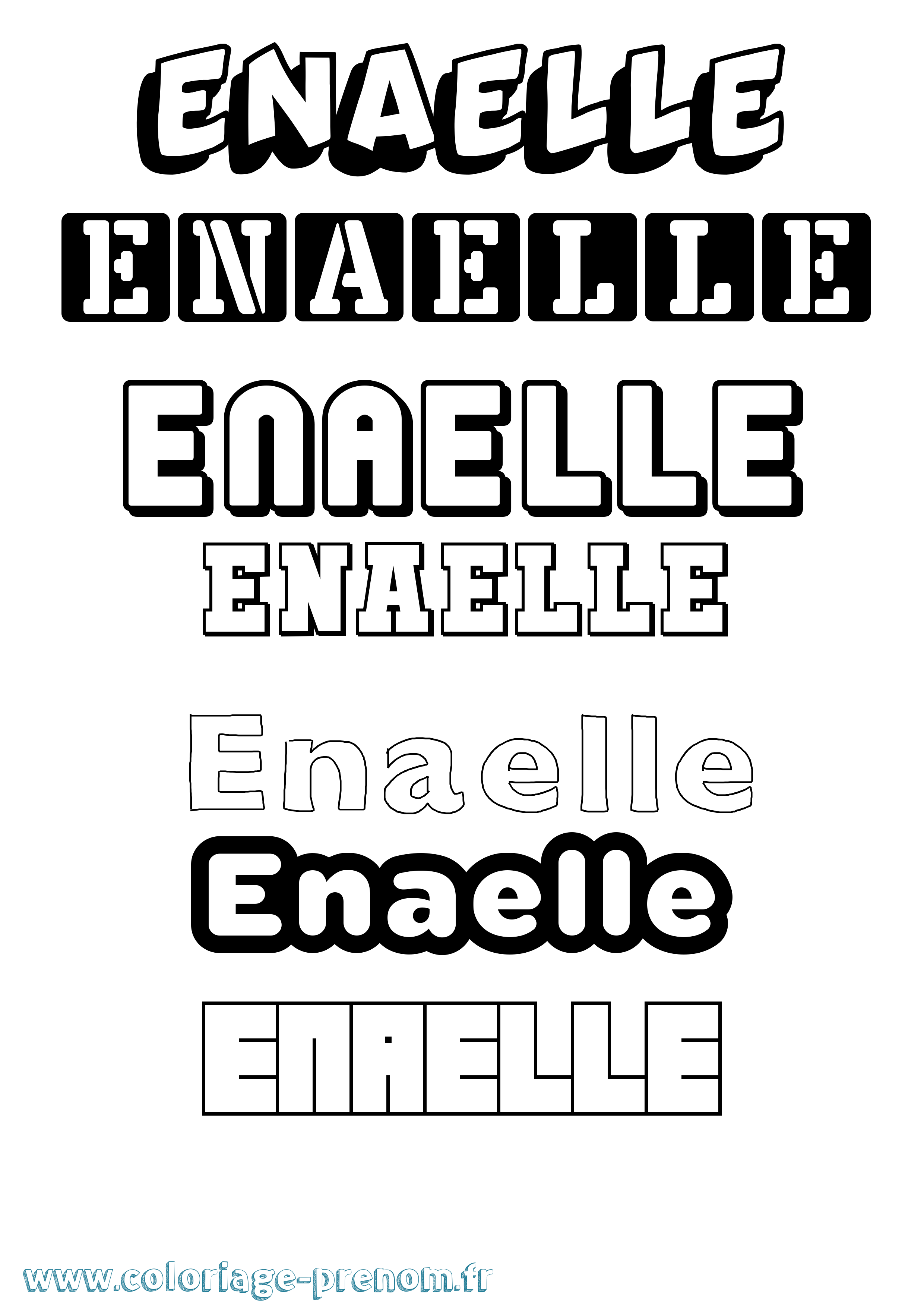 Coloriage prénom Enaelle Simple