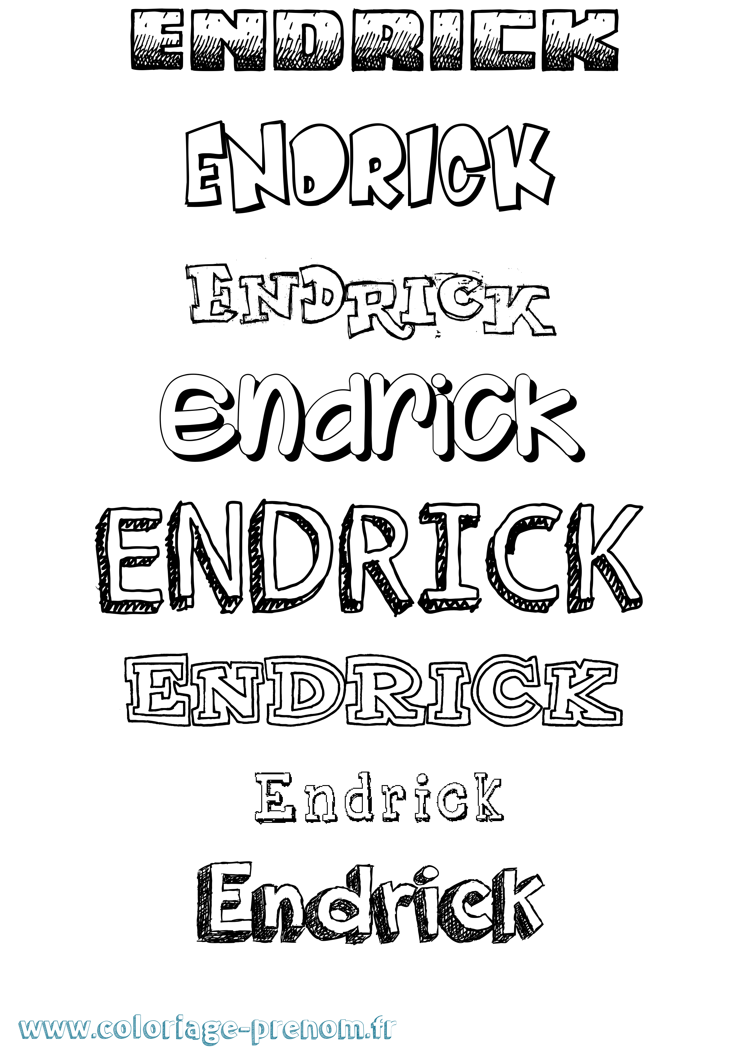 Coloriage prénom Endrick Dessiné