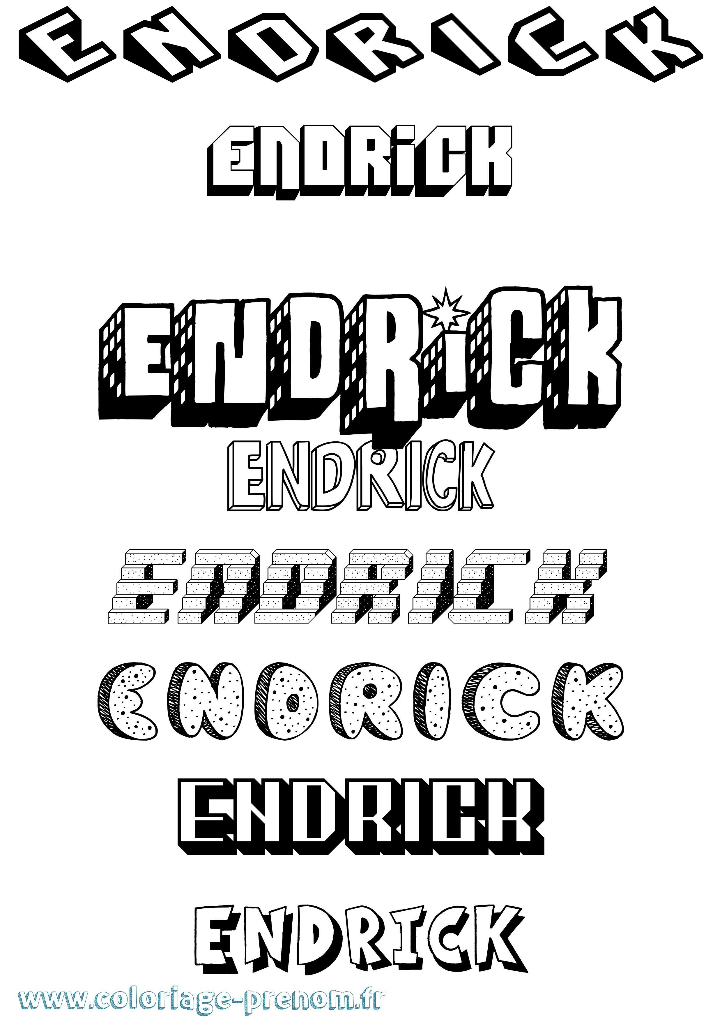 Coloriage prénom Endrick Effet 3D