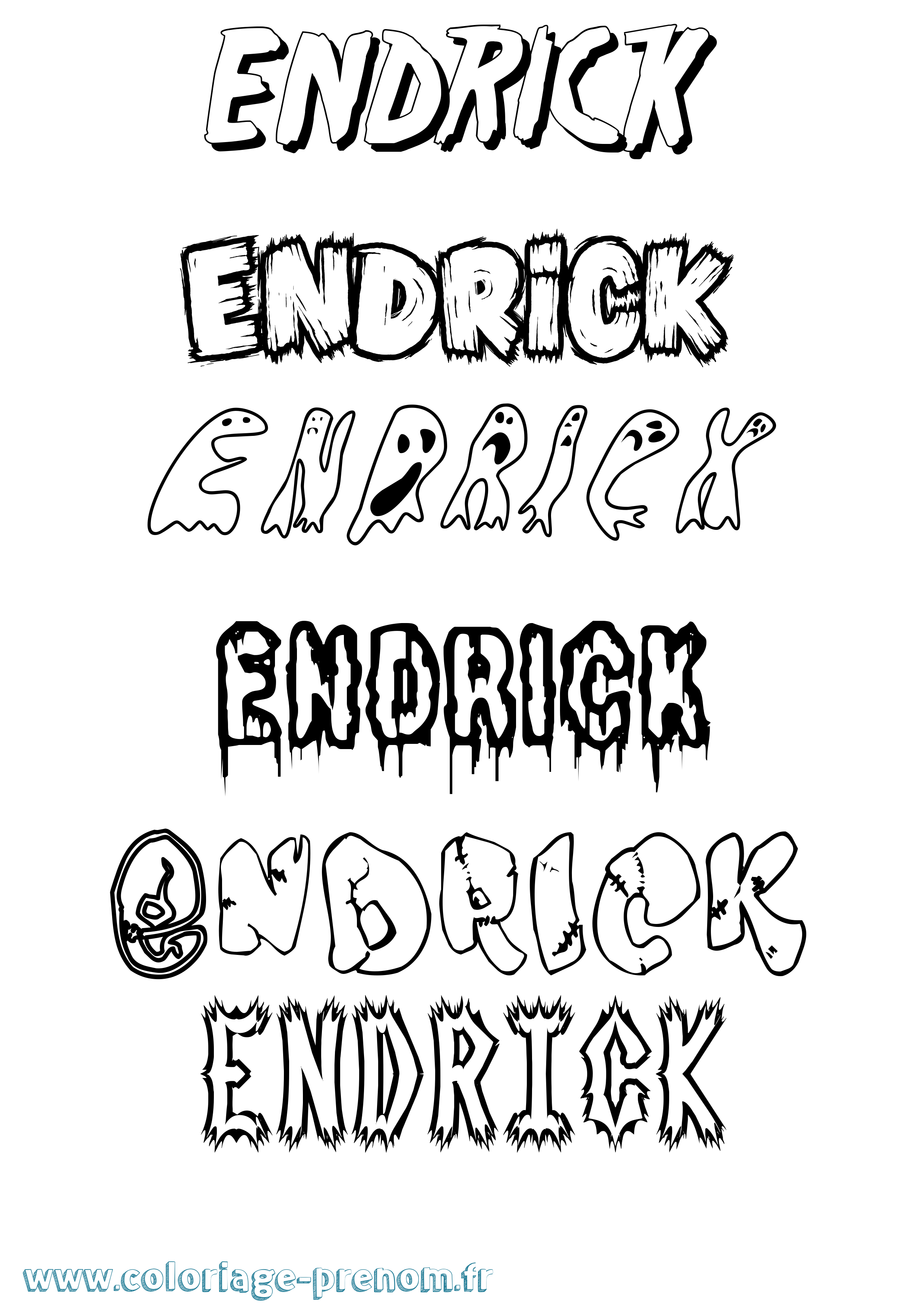 Coloriage prénom Endrick Frisson