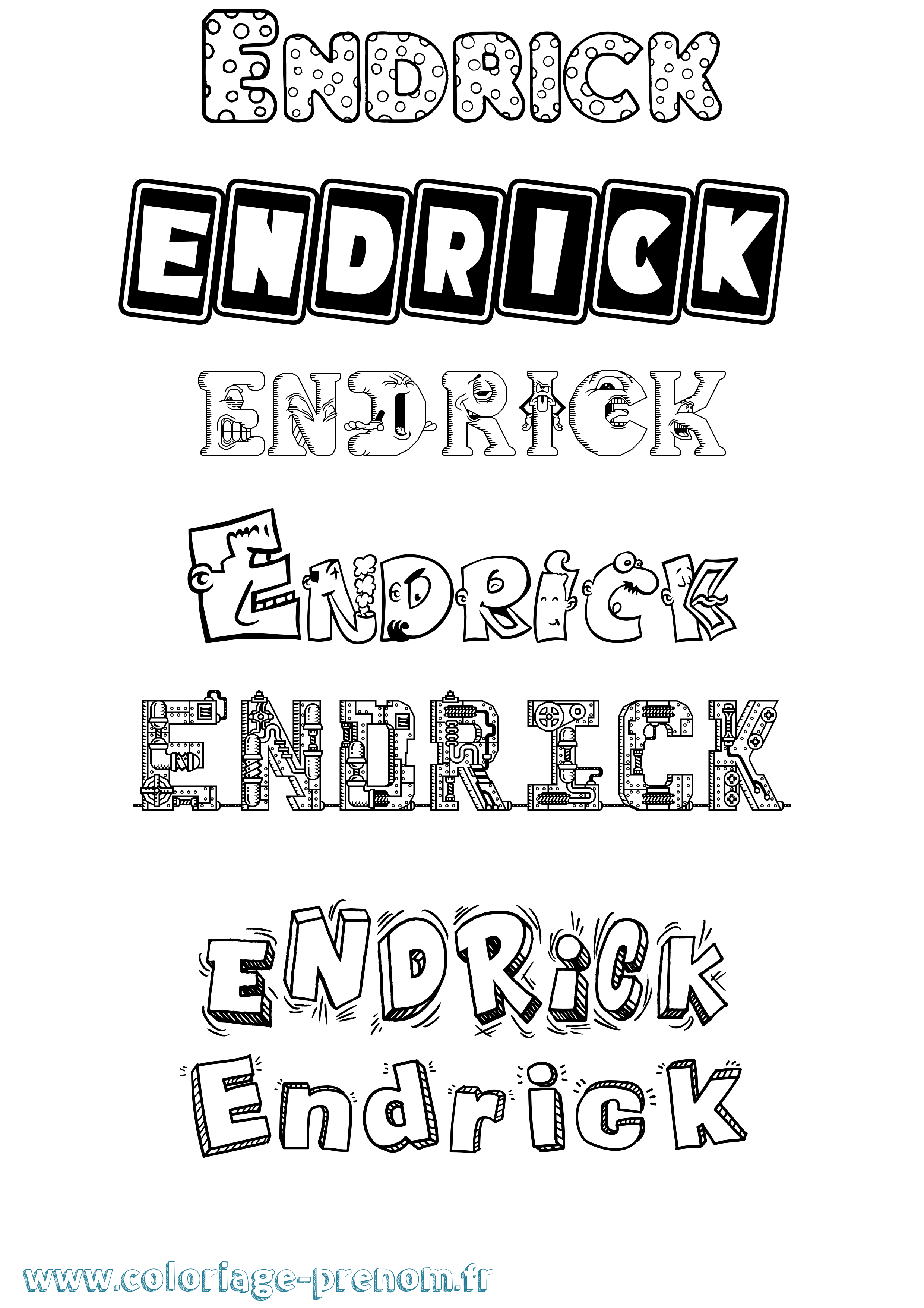 Coloriage prénom Endrick Fun