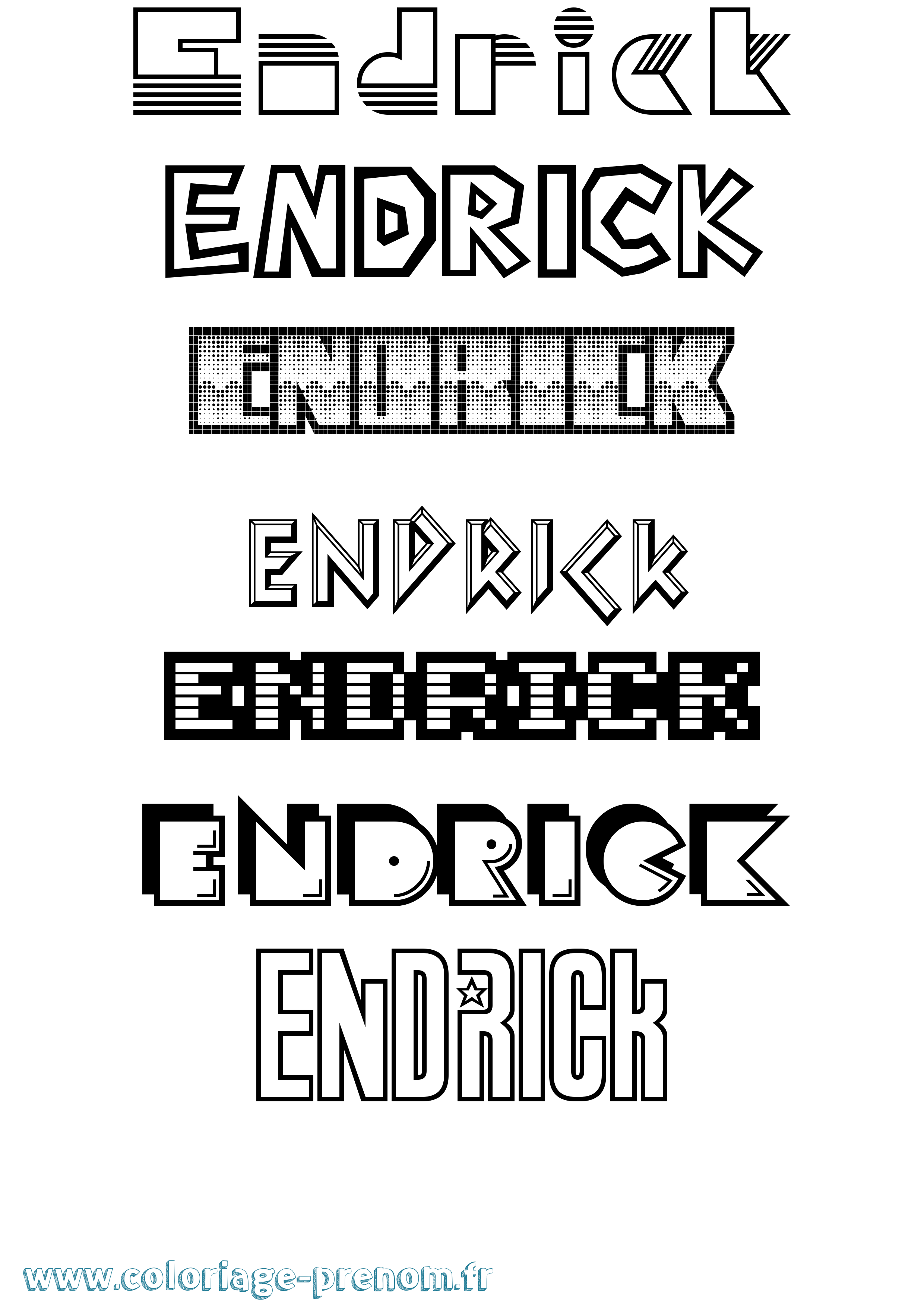 Coloriage prénom Endrick Jeux Vidéos
