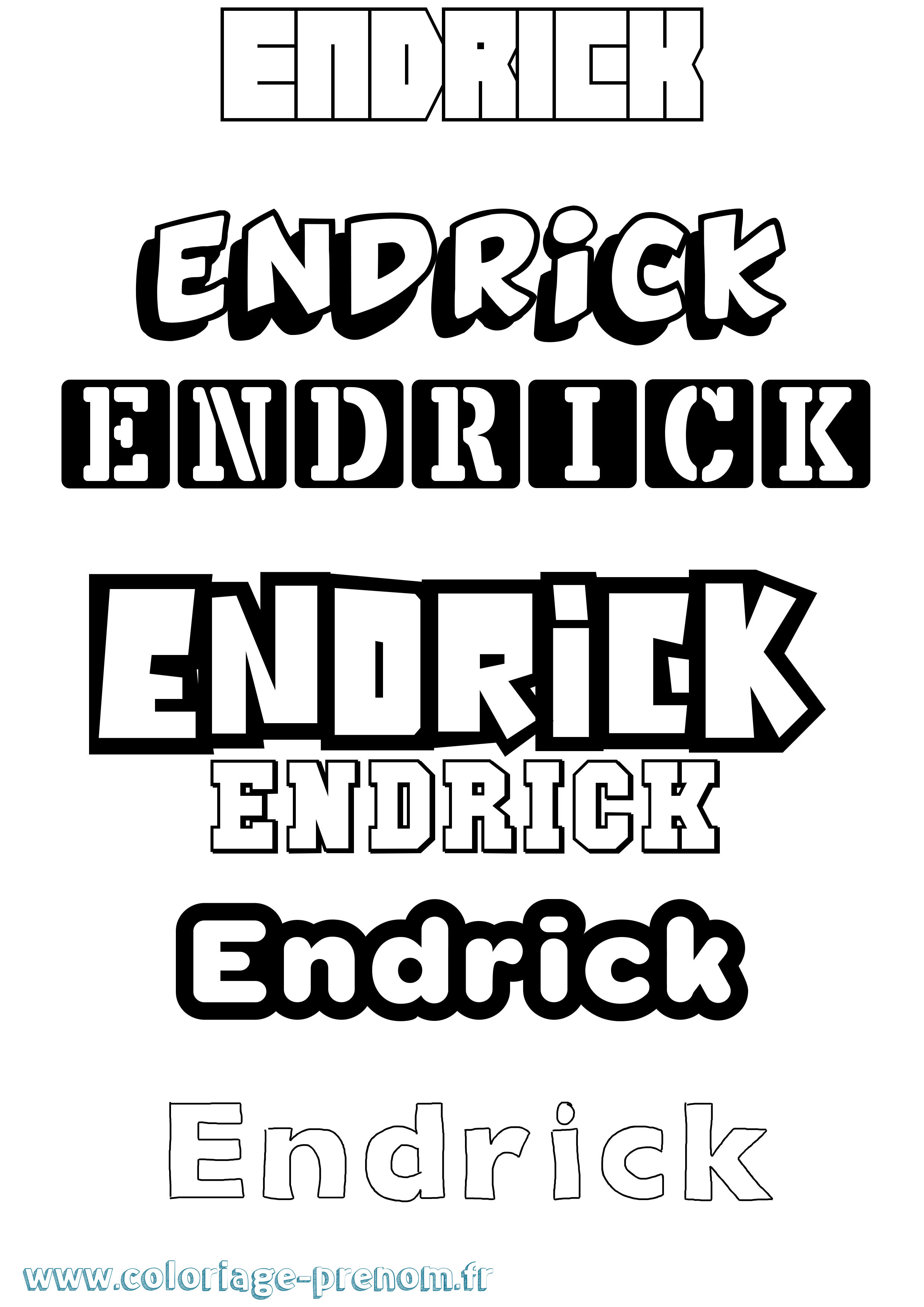 Coloriage prénom Endrick Simple