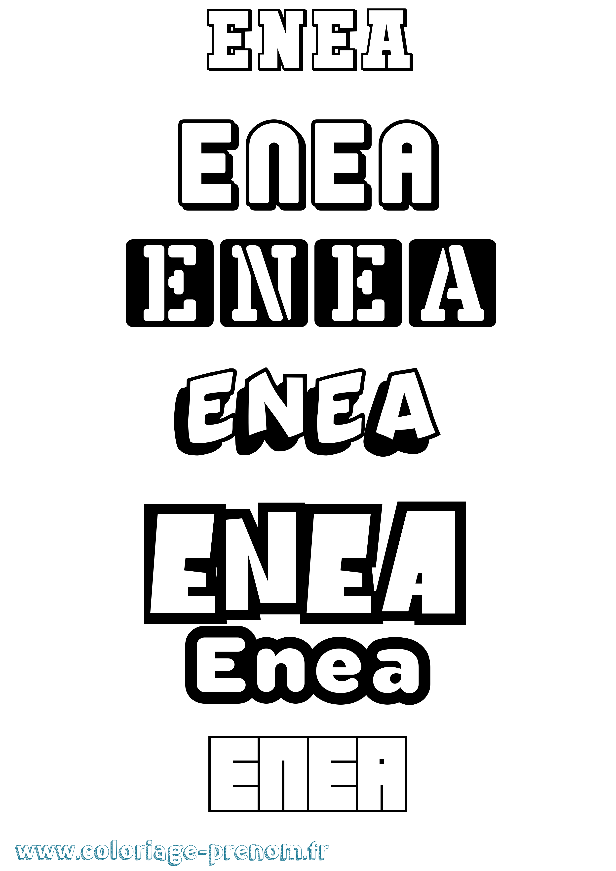 Coloriage prénom Enea Simple