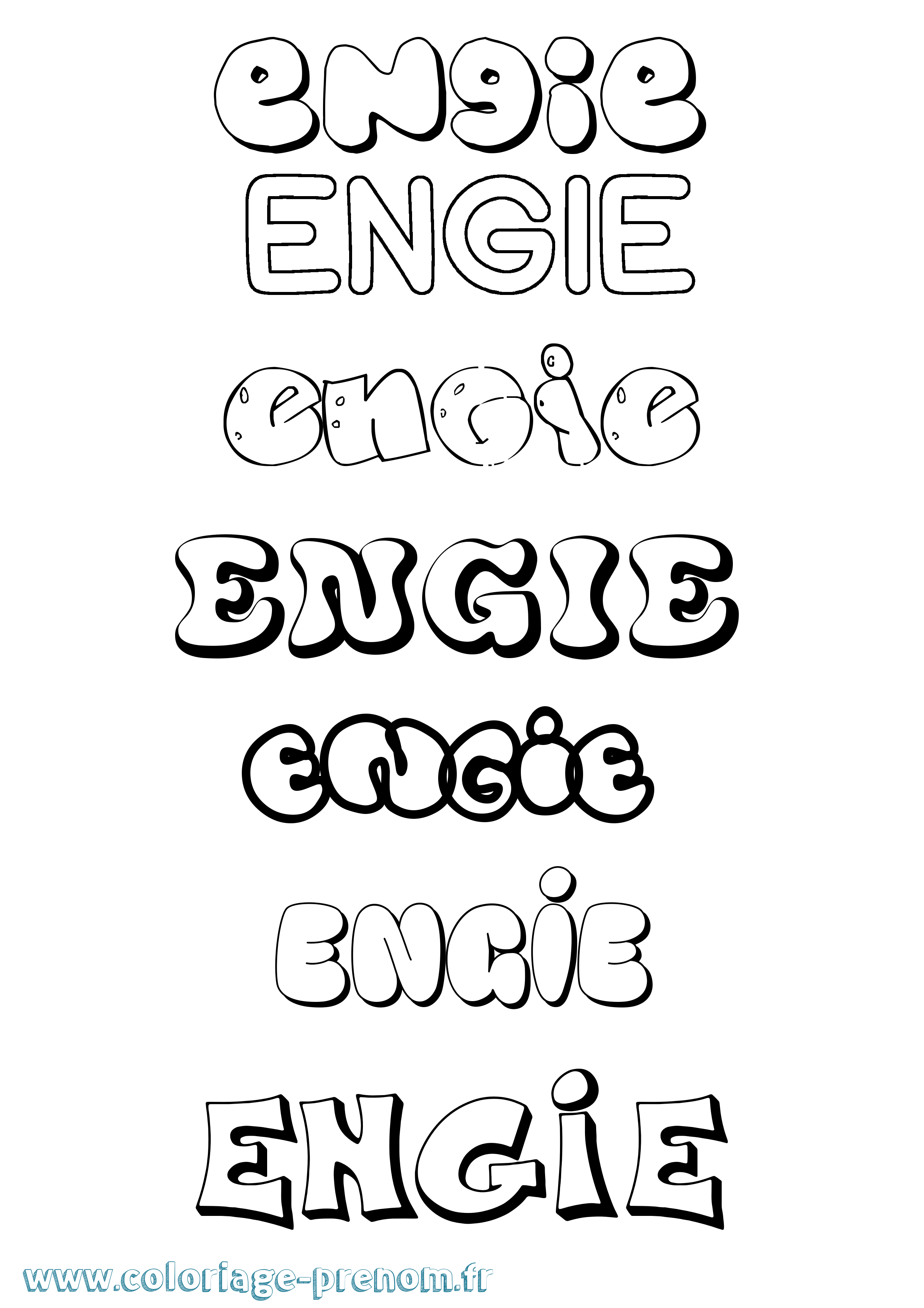 Coloriage Engie Bubble Coloriage prénom Engie Bubble