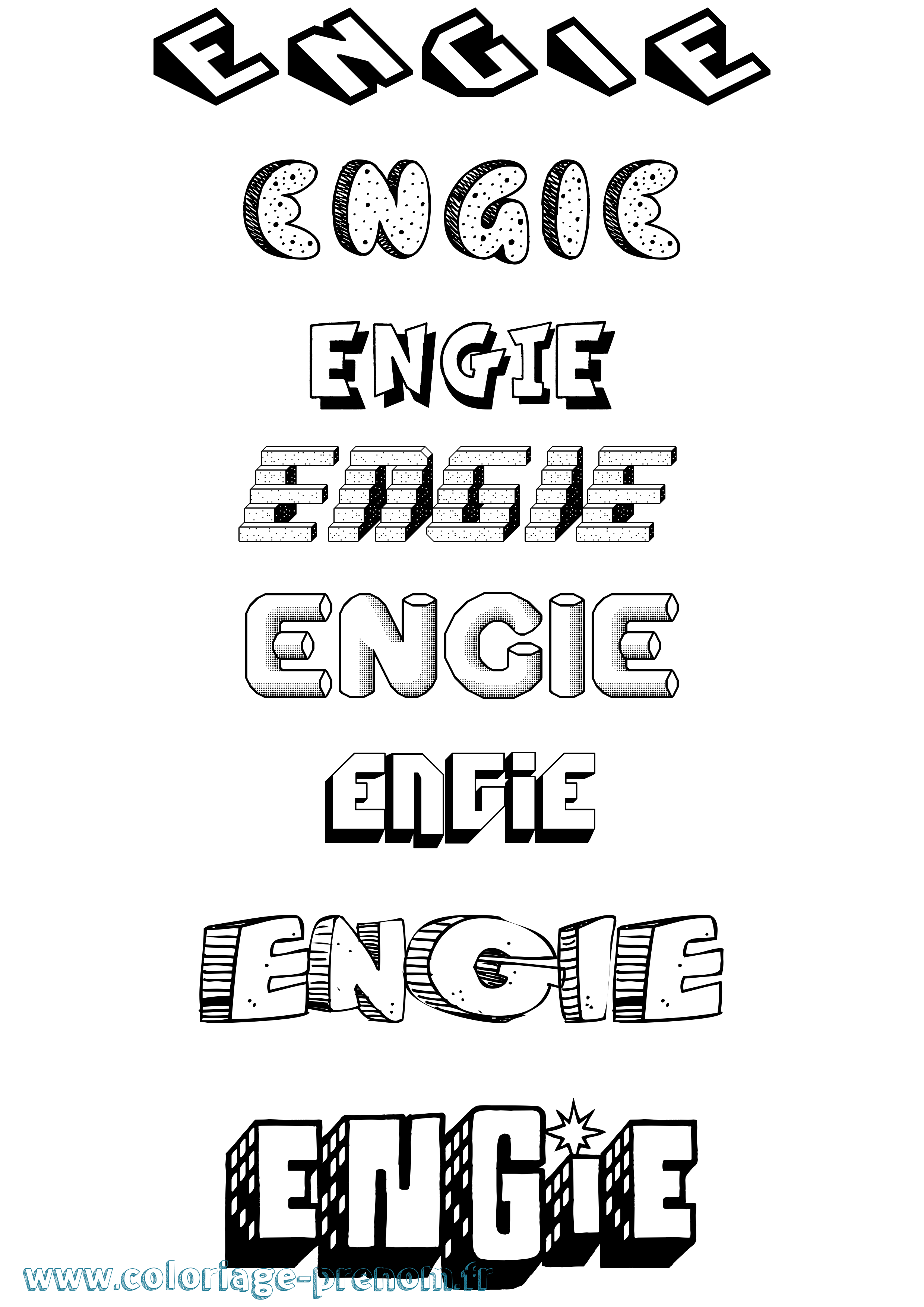 Coloriage Engie Effet 3D Coloriage prénom Engie Effet 3D