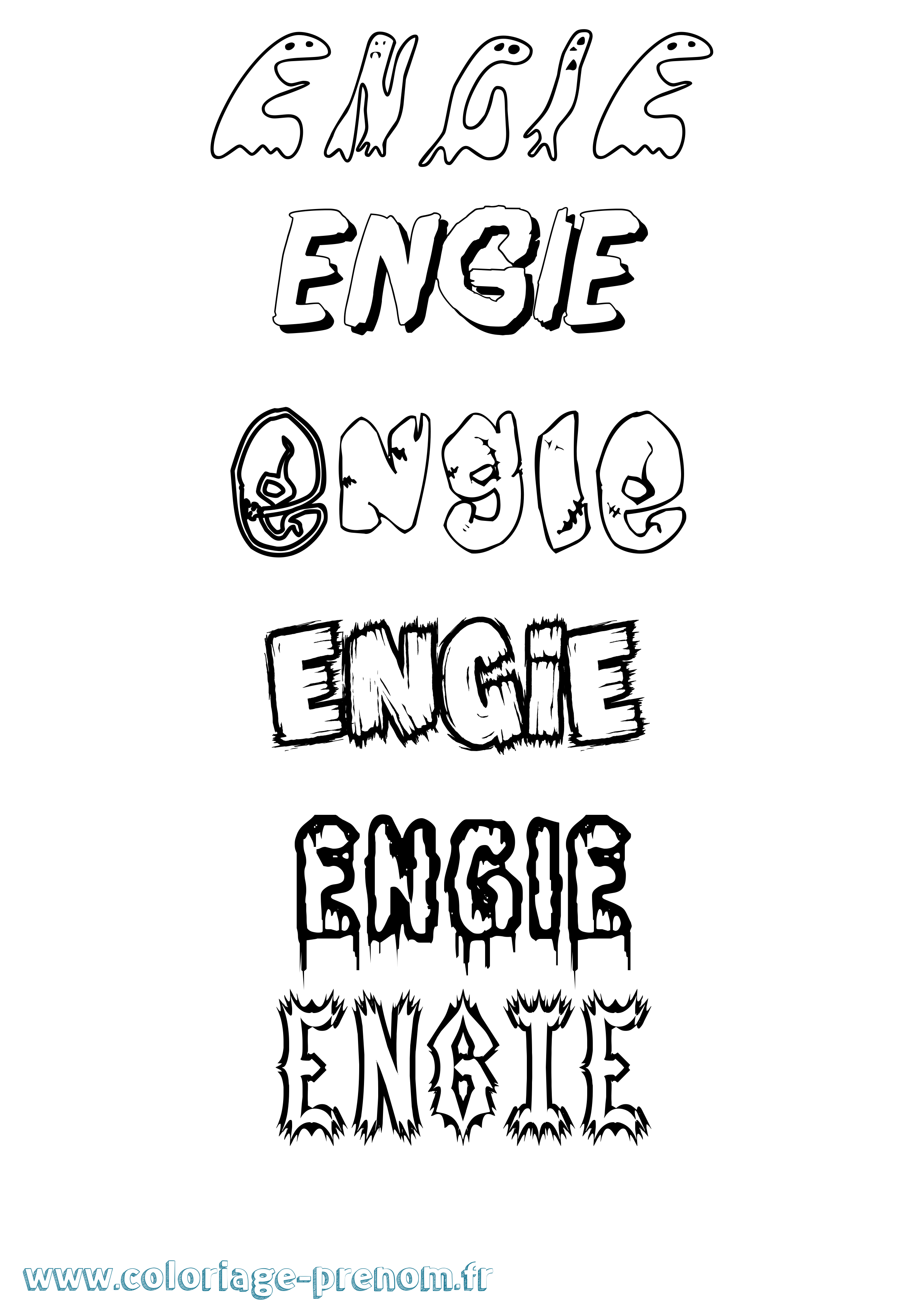 Coloriage Engie Frisson Coloriage prénom Engie Frisson