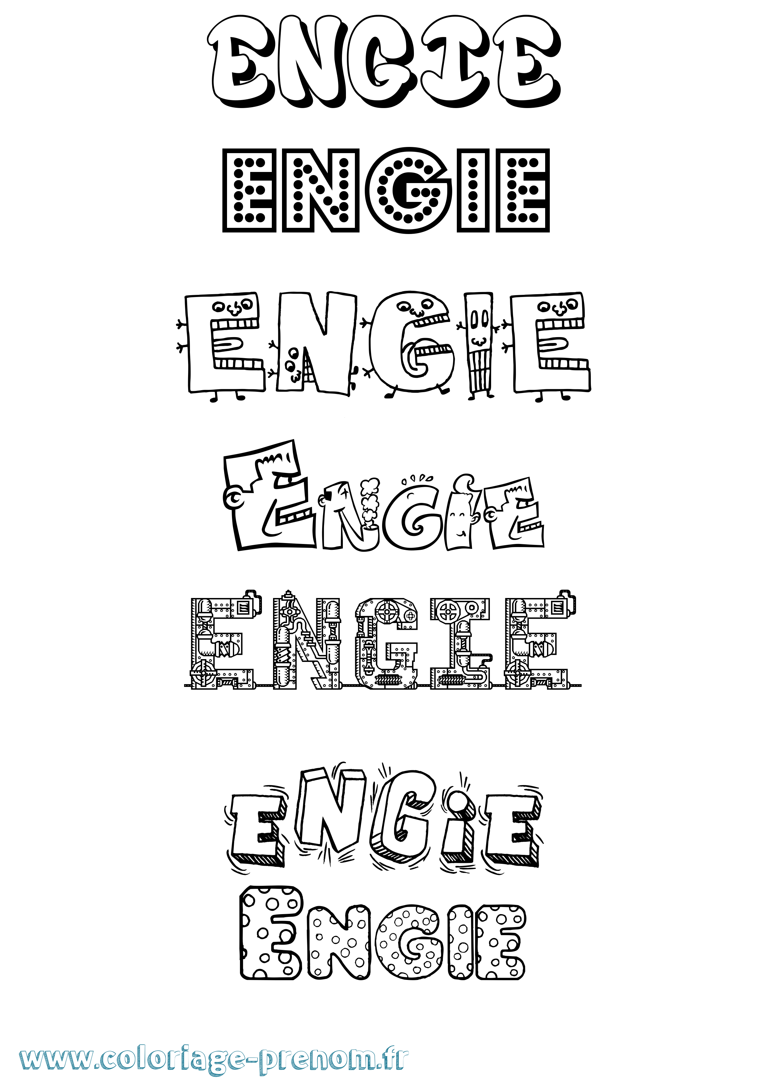 Coloriage Engie Fun Coloriage prénom Engie Fun