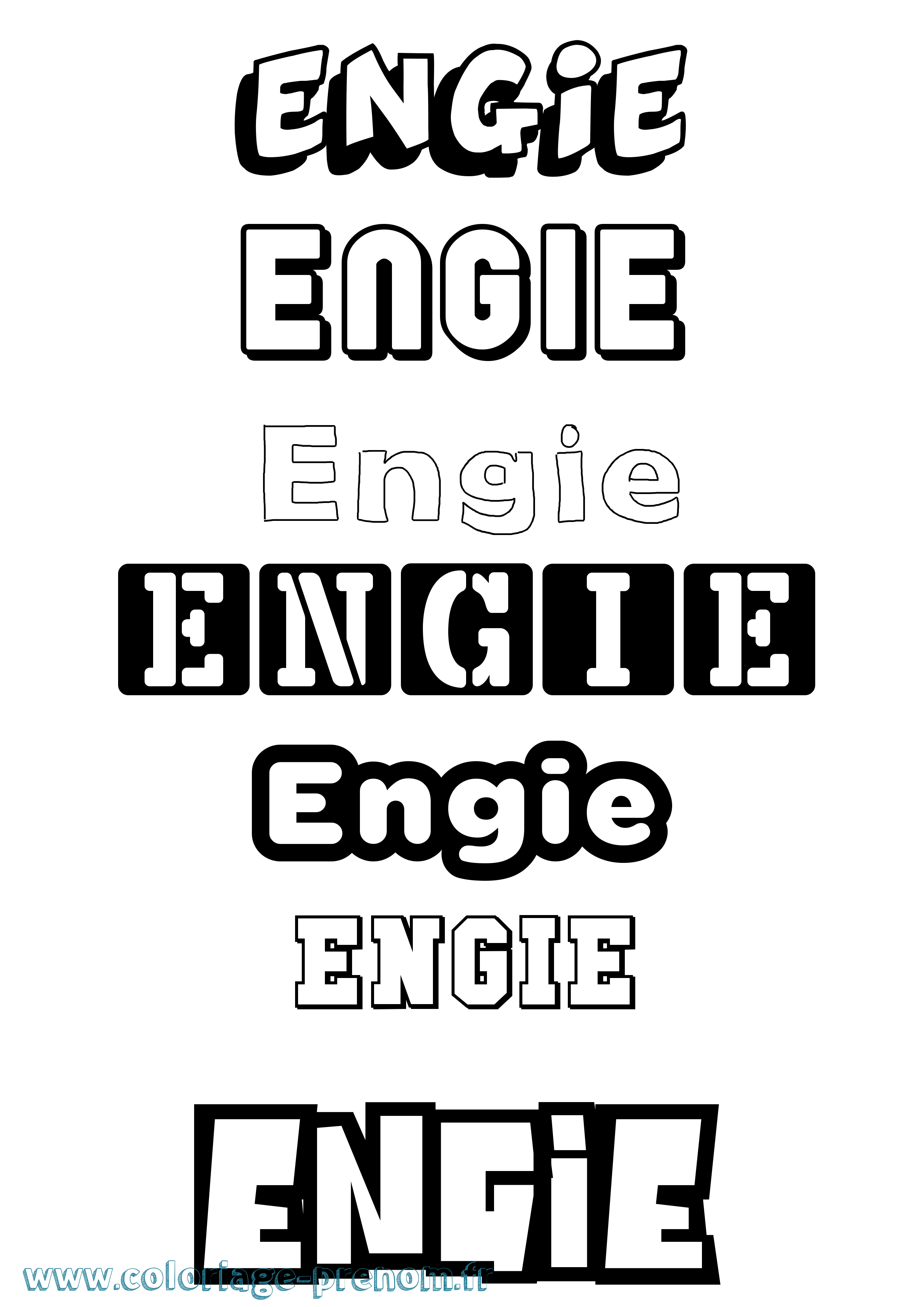 Coloriage Engie Simple Coloriage prénom Engie Simple