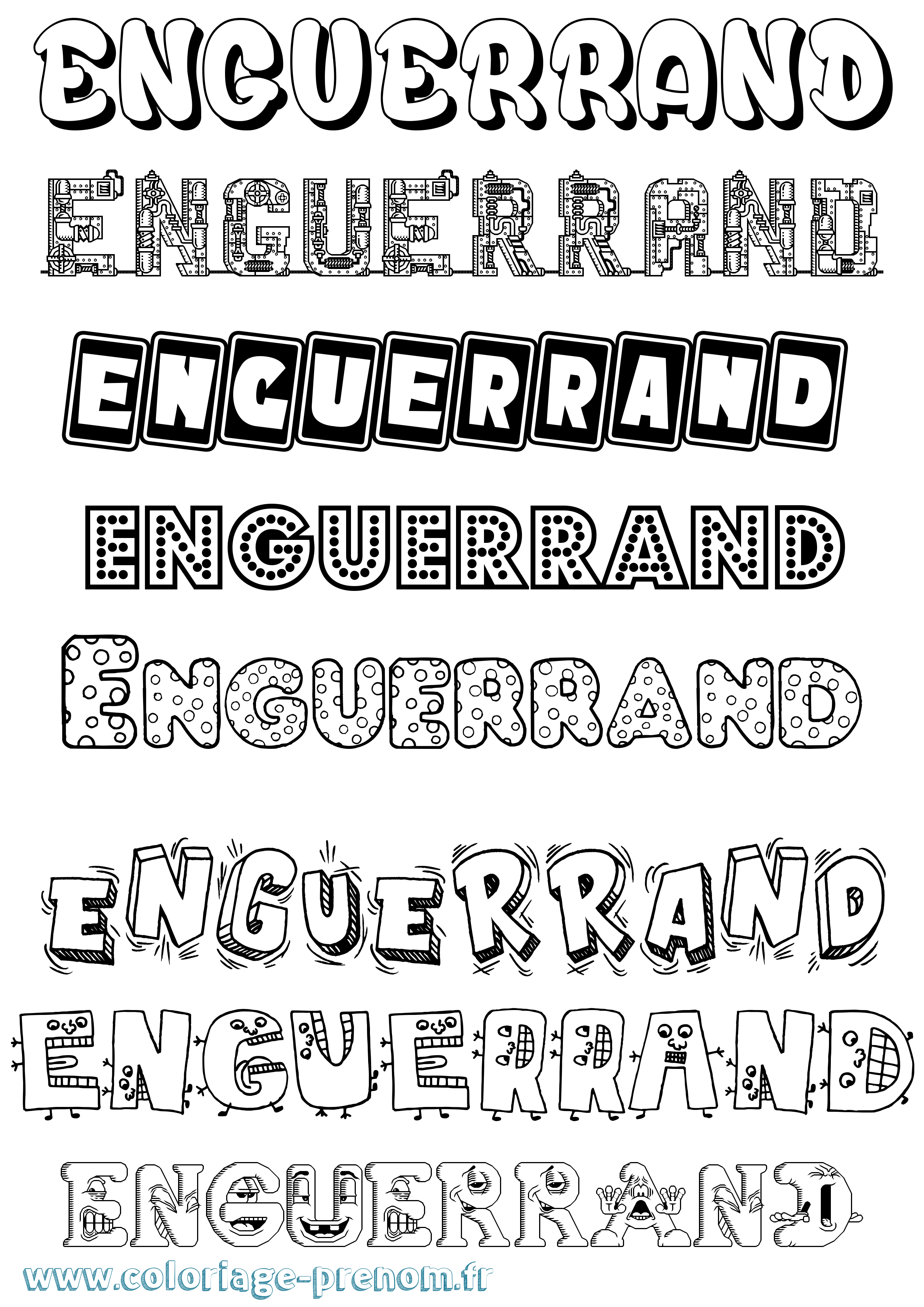Coloriage prénom Enguerrand