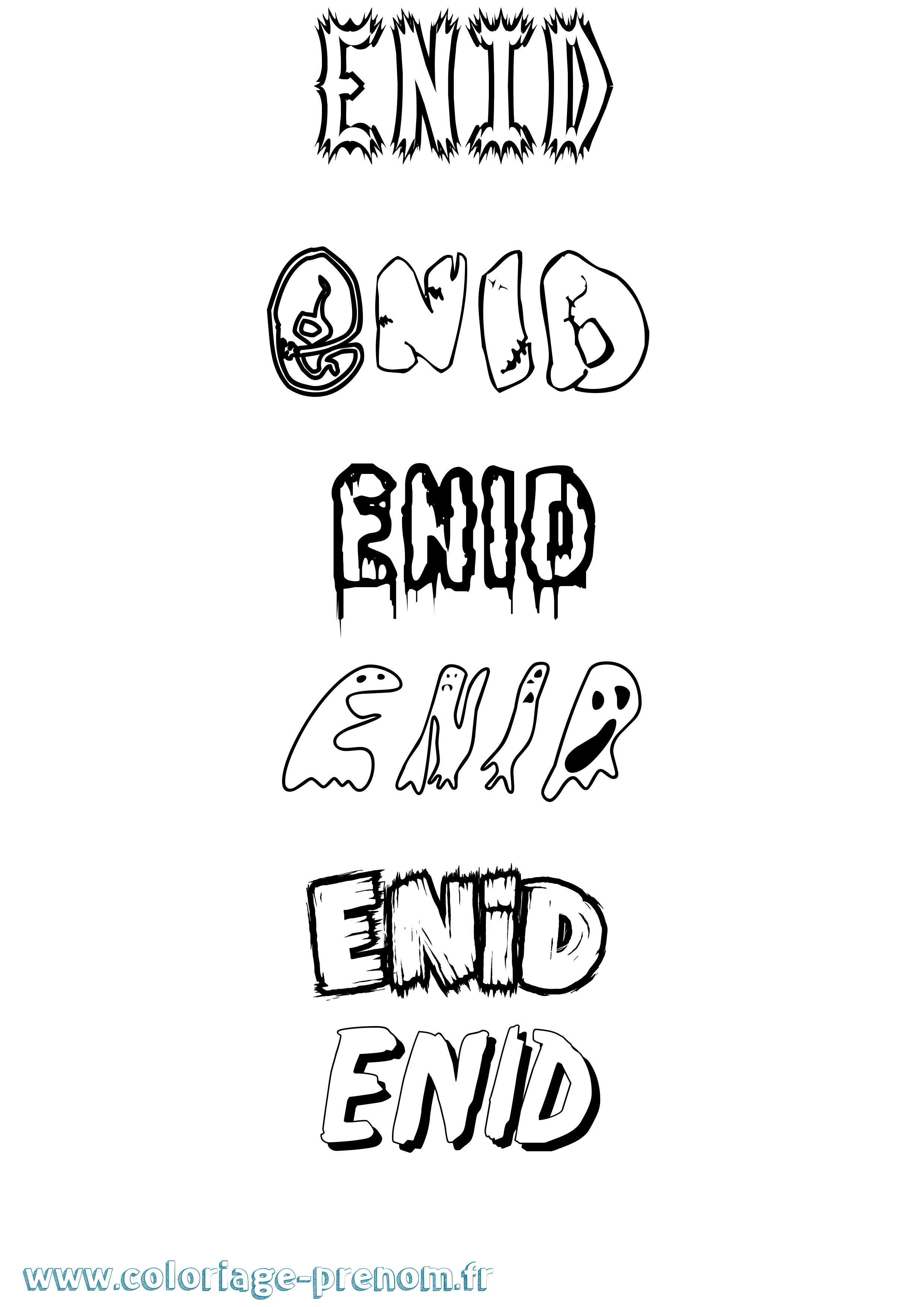 Coloriage Enid Frisson Coloriage prénom Enid Frisson