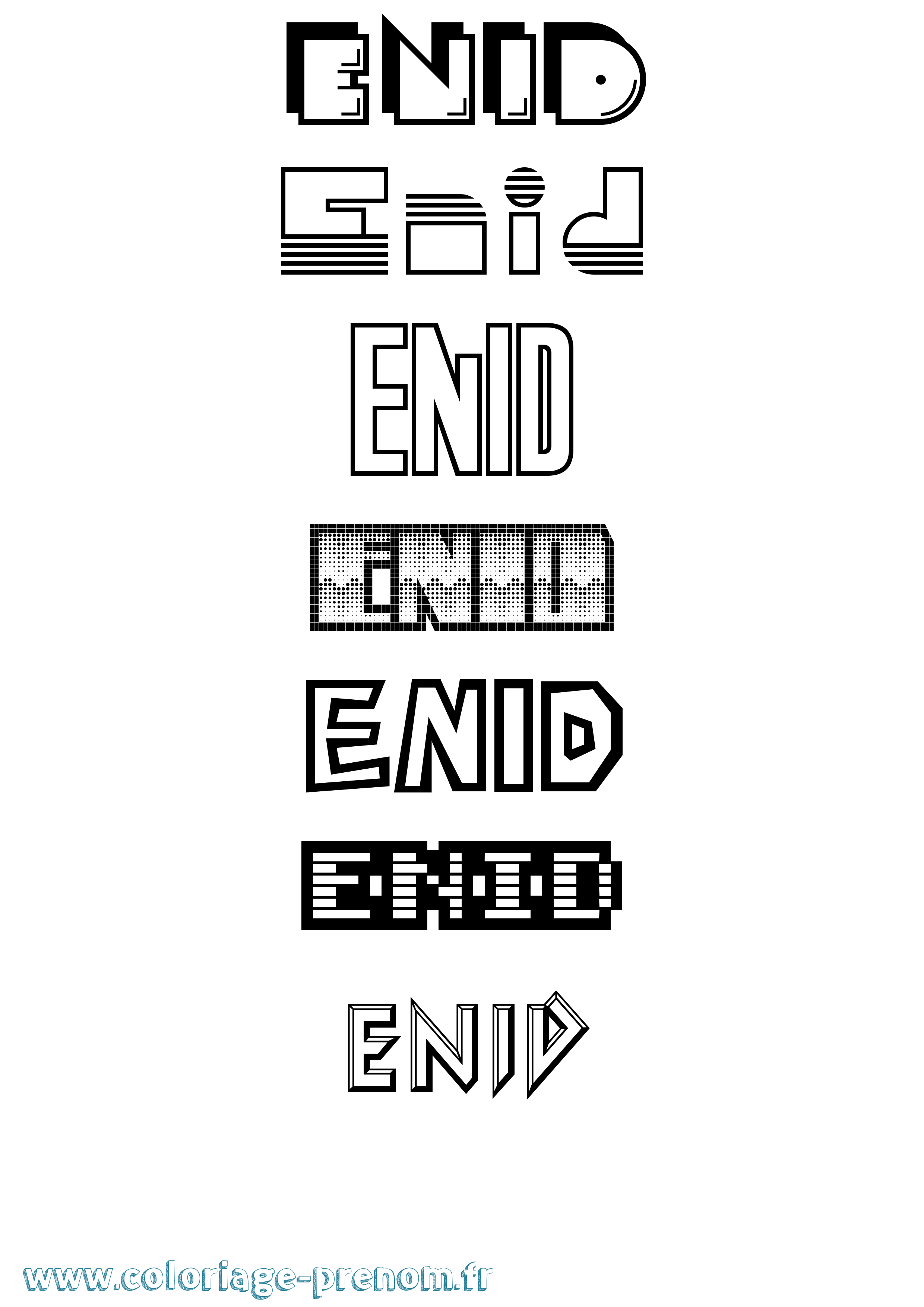 Coloriage Enid Jeux Vidéos Coloriage prénom Enid Jeux Vidéos