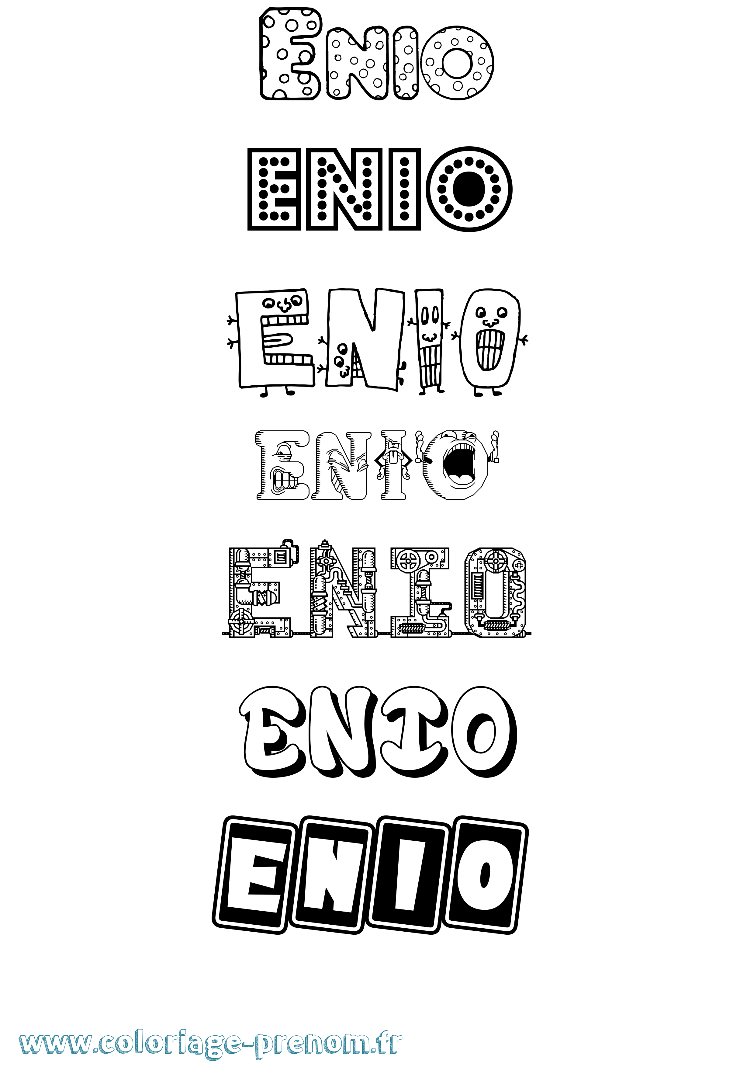 Coloriage prénom Enio Fun