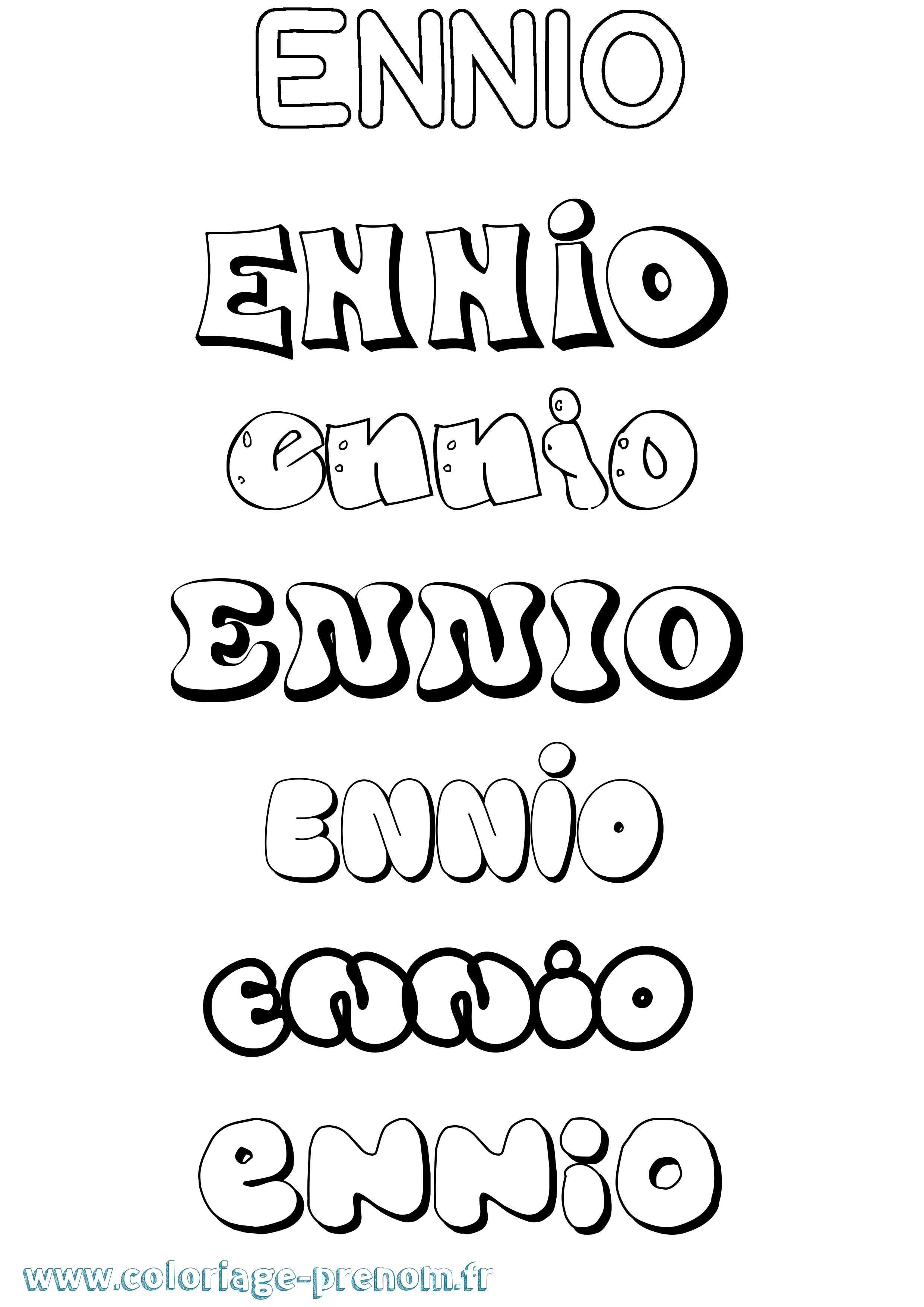 Coloriage Ennio Bubble Coloriage prénom Ennio Bubble