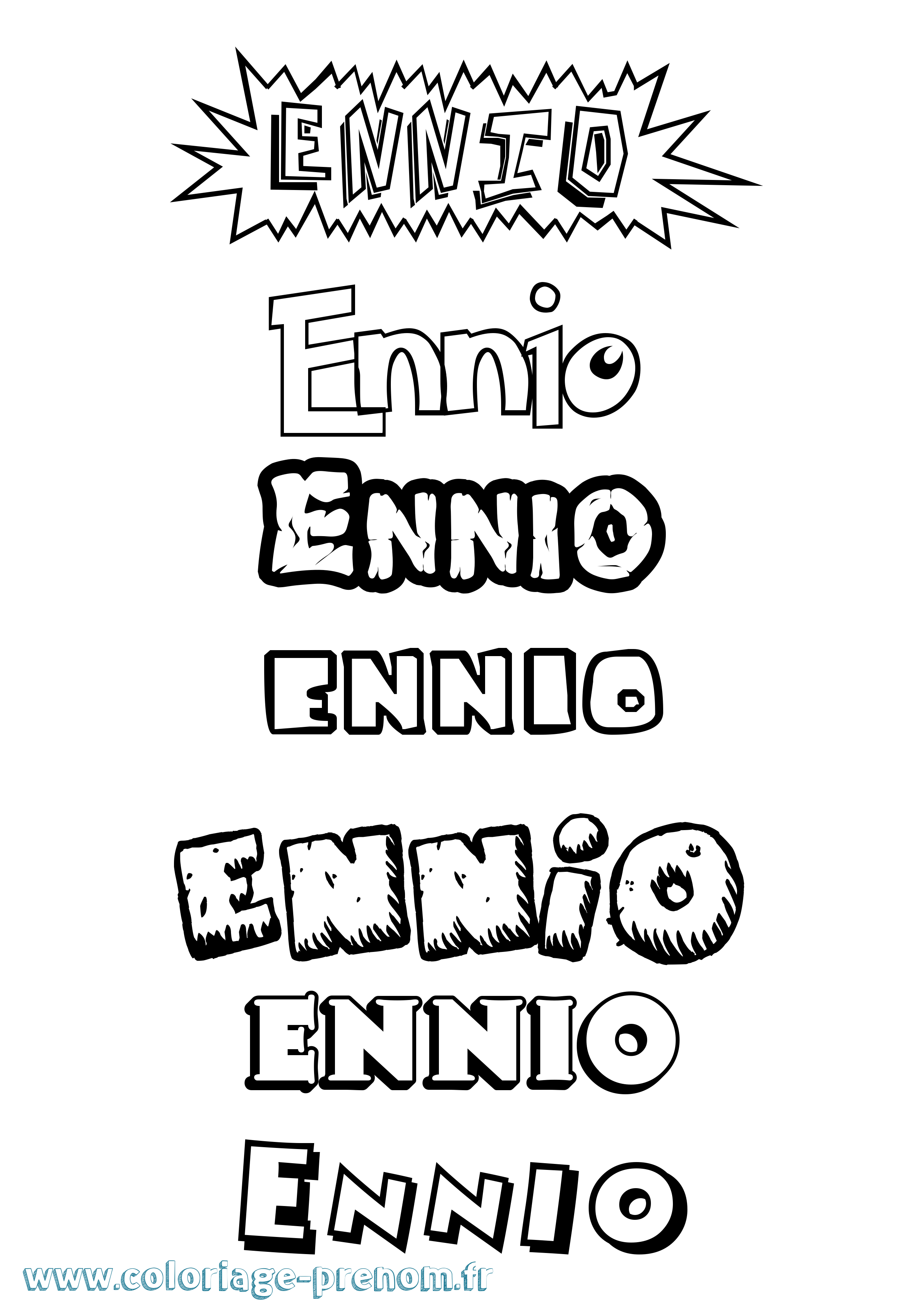 Coloriage Ennio Dessin Animé Coloriage prénom Ennio Dessin Animé