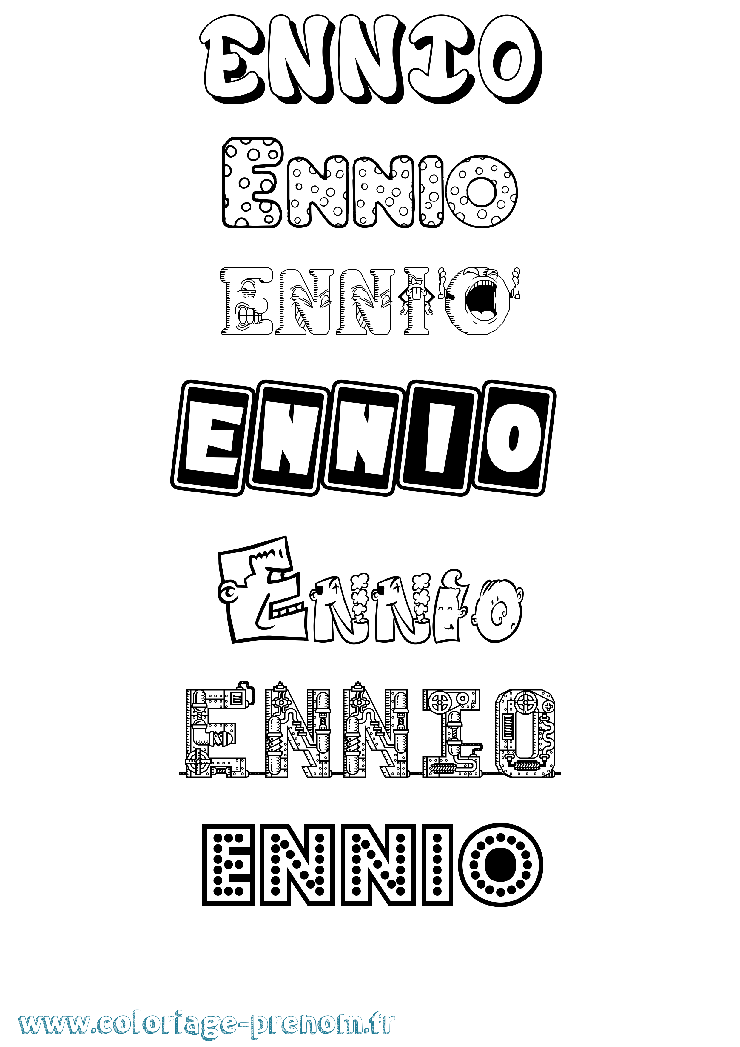 Coloriage prénom Ennio Fun