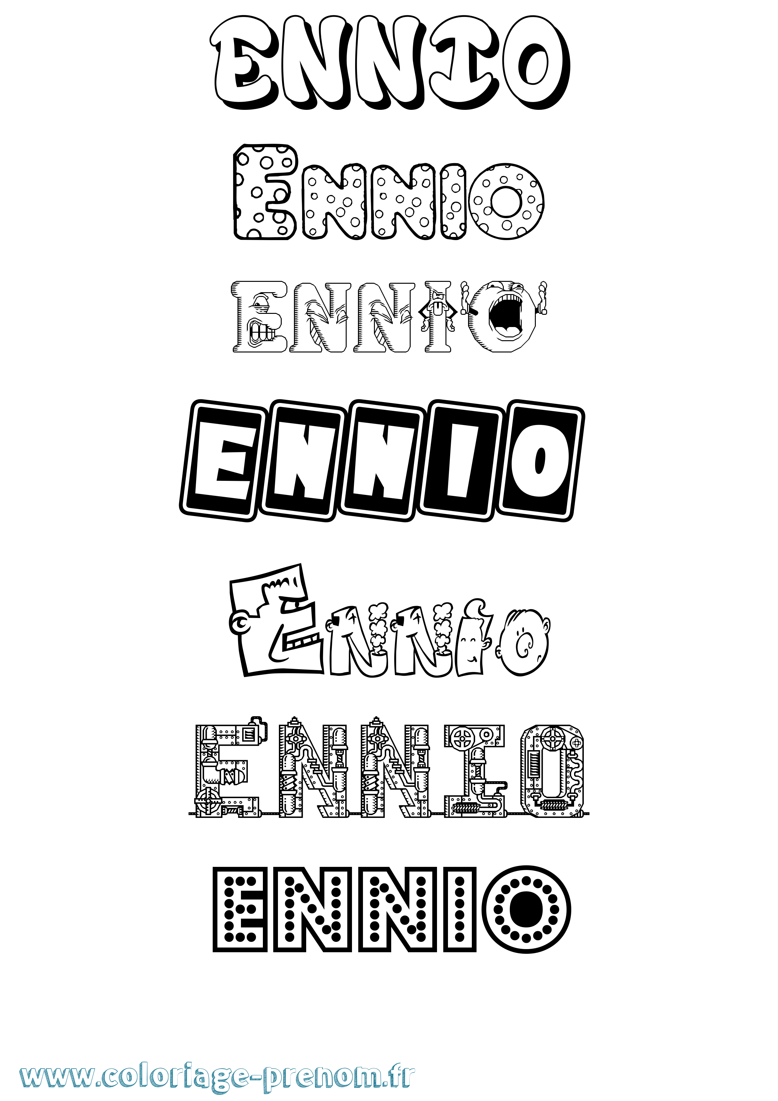 Coloriage Ennio Fun Coloriage prénom Ennio Fun