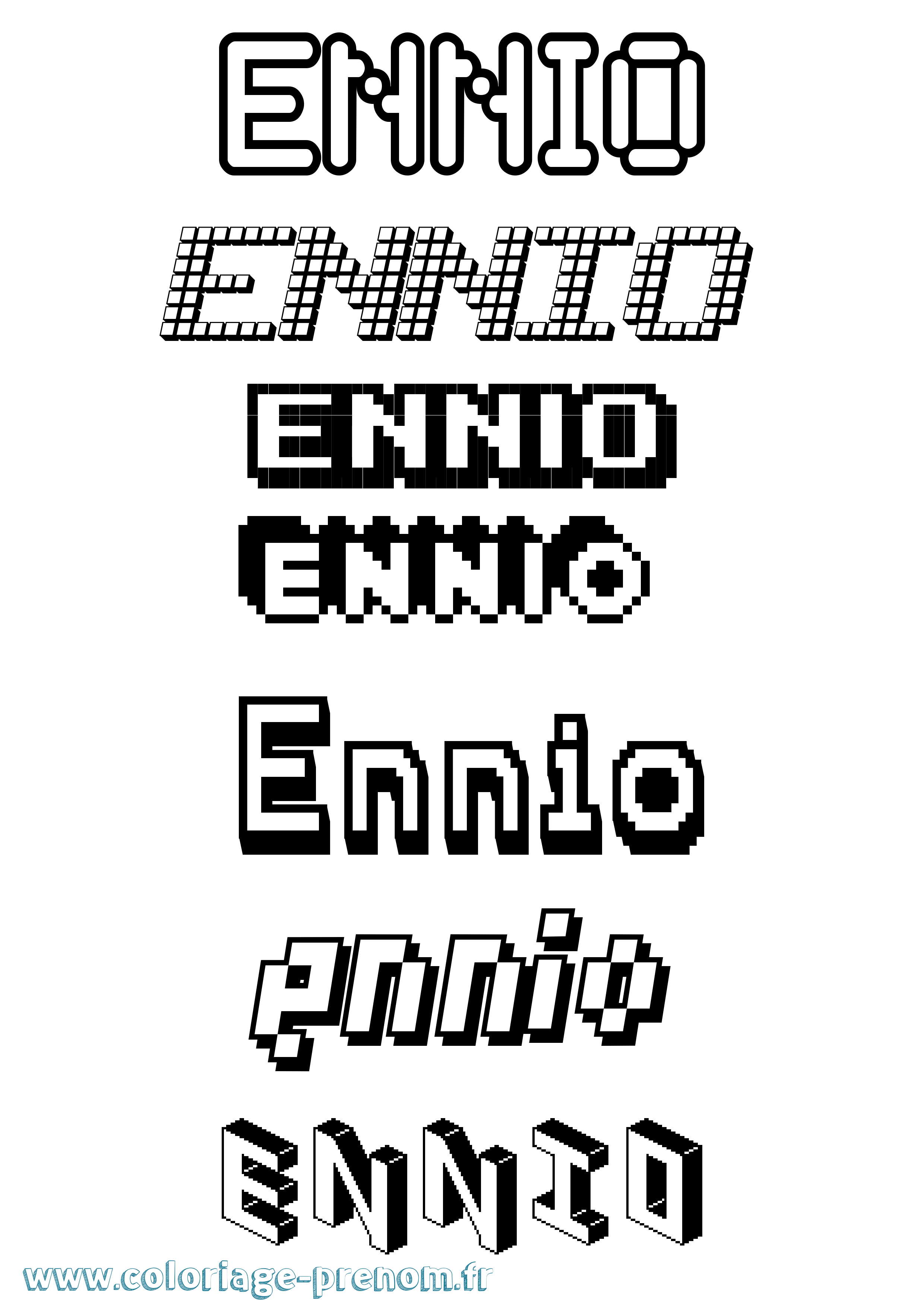 Coloriage Ennio Pixel Coloriage prénom Ennio Pixel