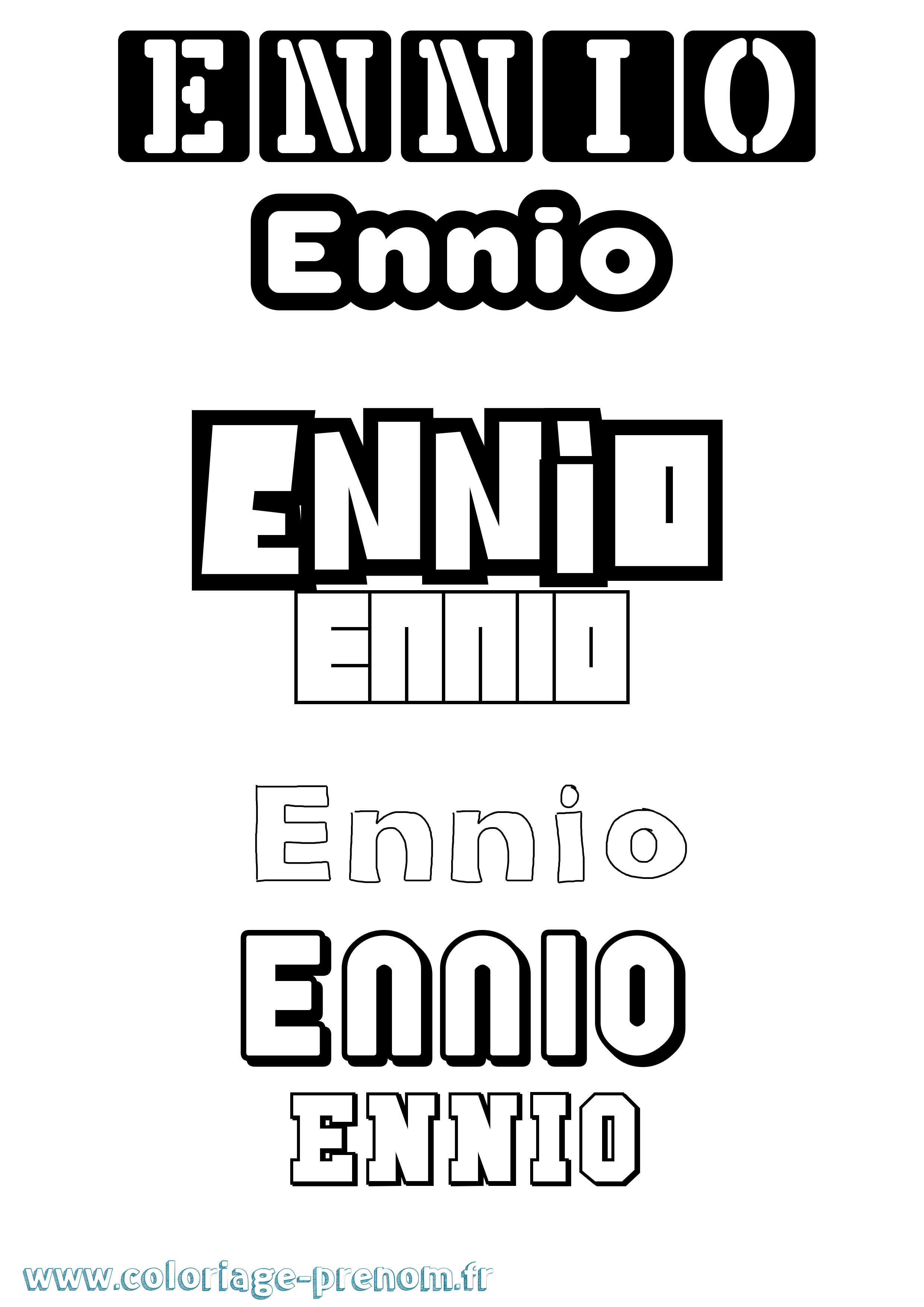 Coloriage prénom Ennio Simple