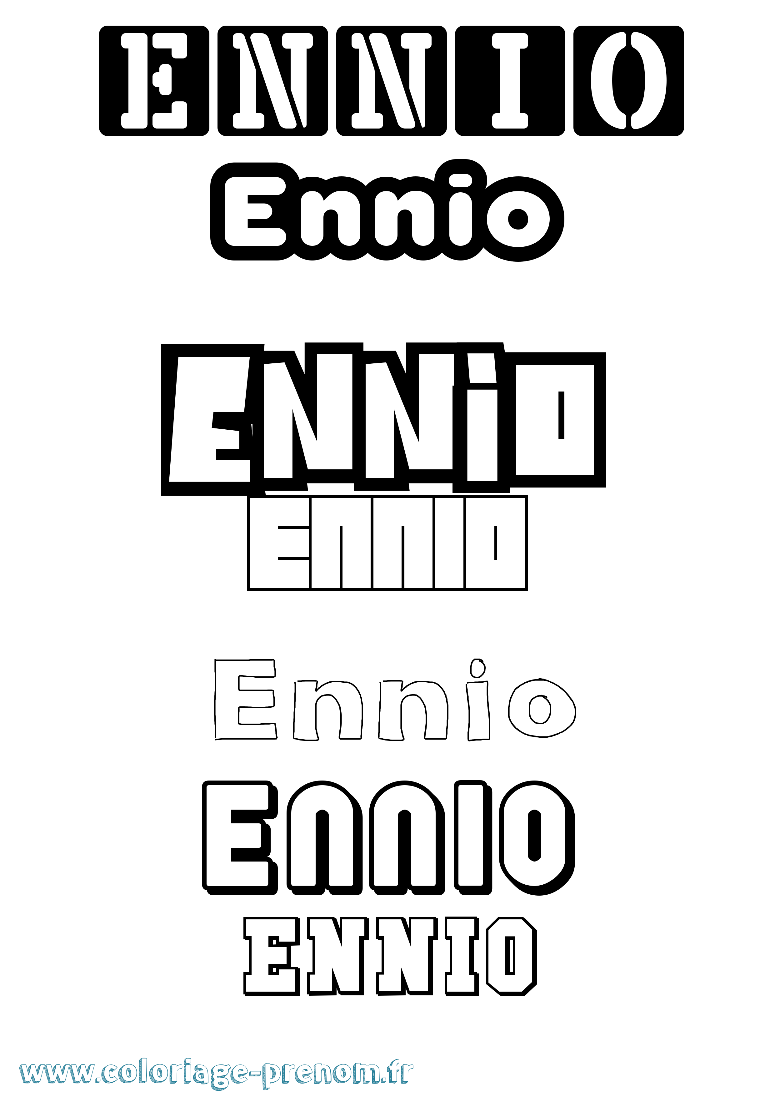 Coloriage Ennio Simple Coloriage prénom Ennio Simple