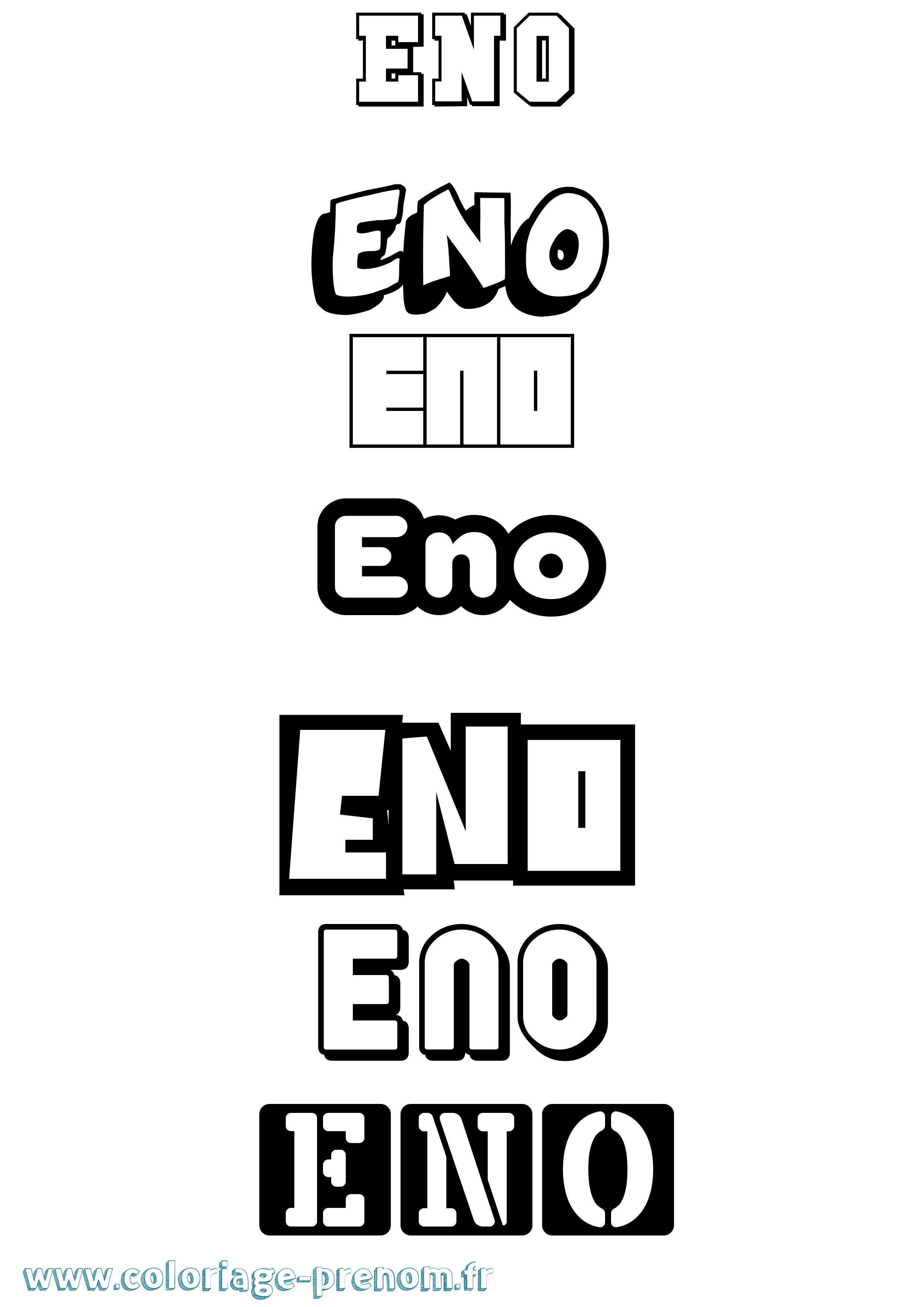 Coloriage prénom Eno Simple