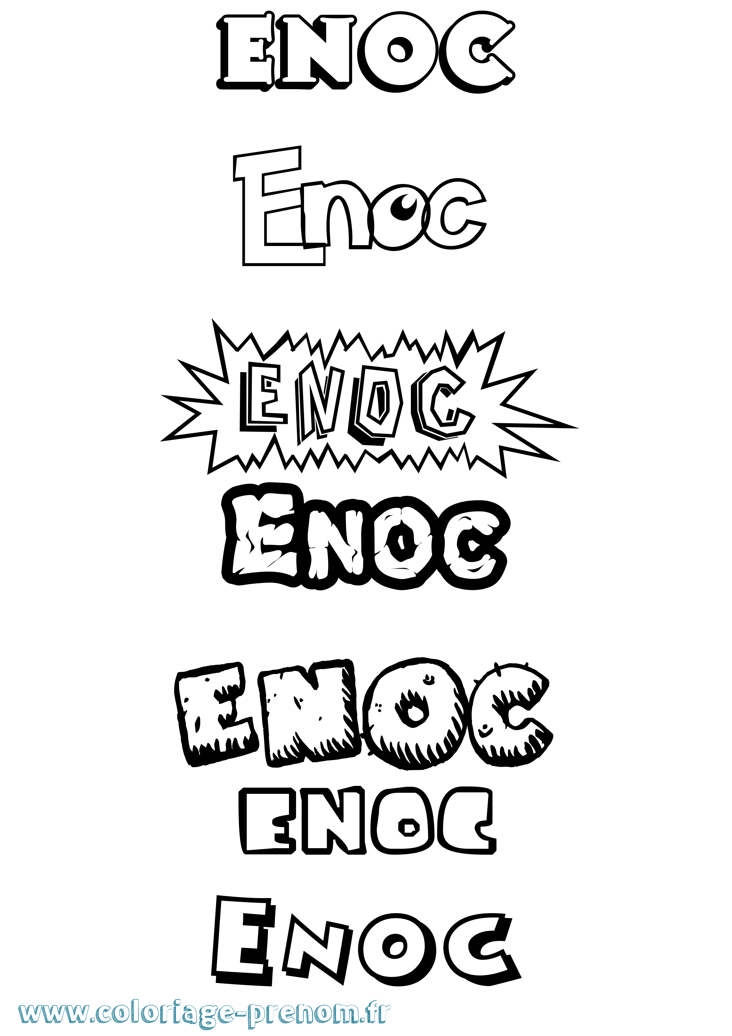 Coloriage prénom Enoc Dessin Animé