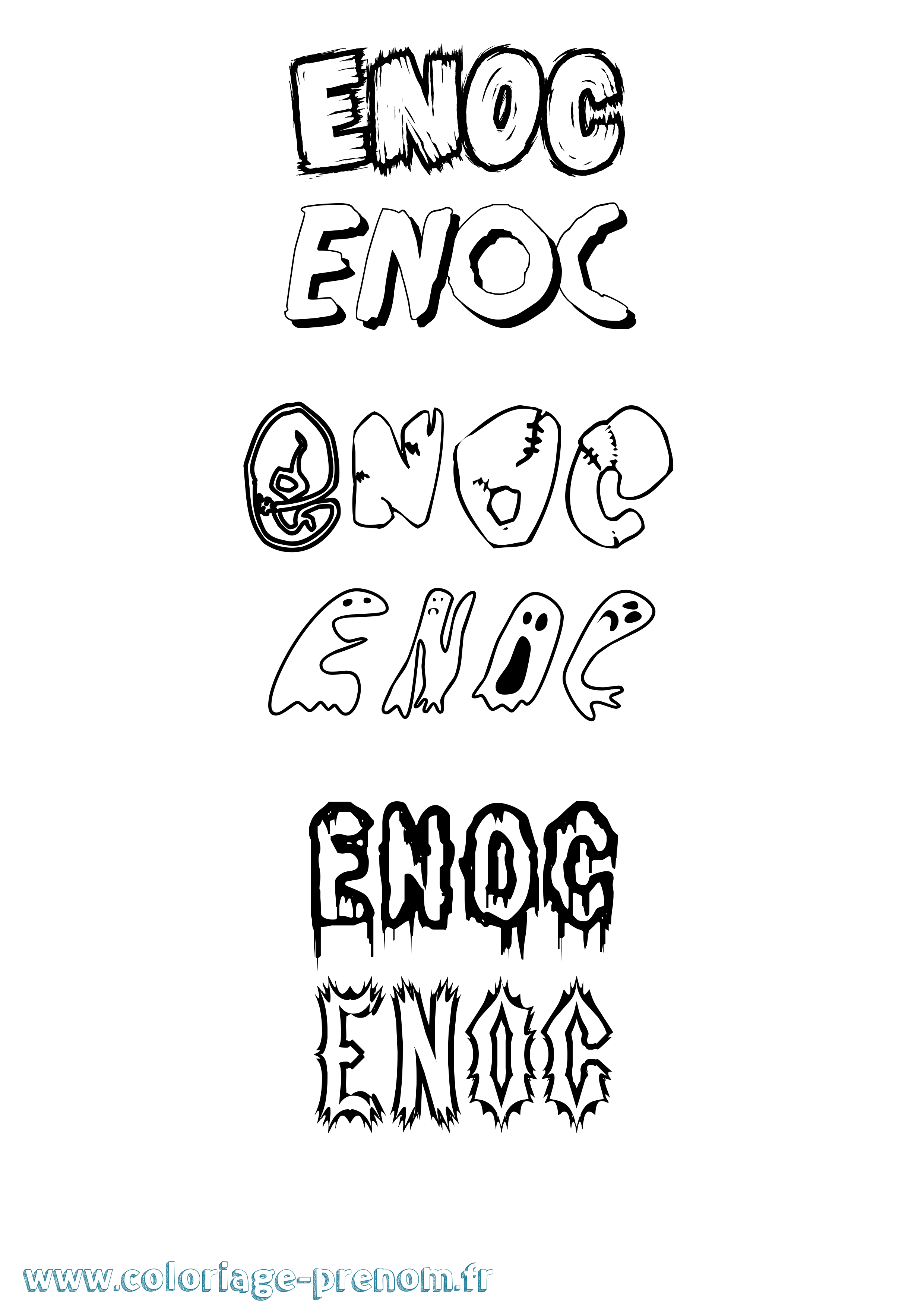 Coloriage prénom Enoc Frisson
