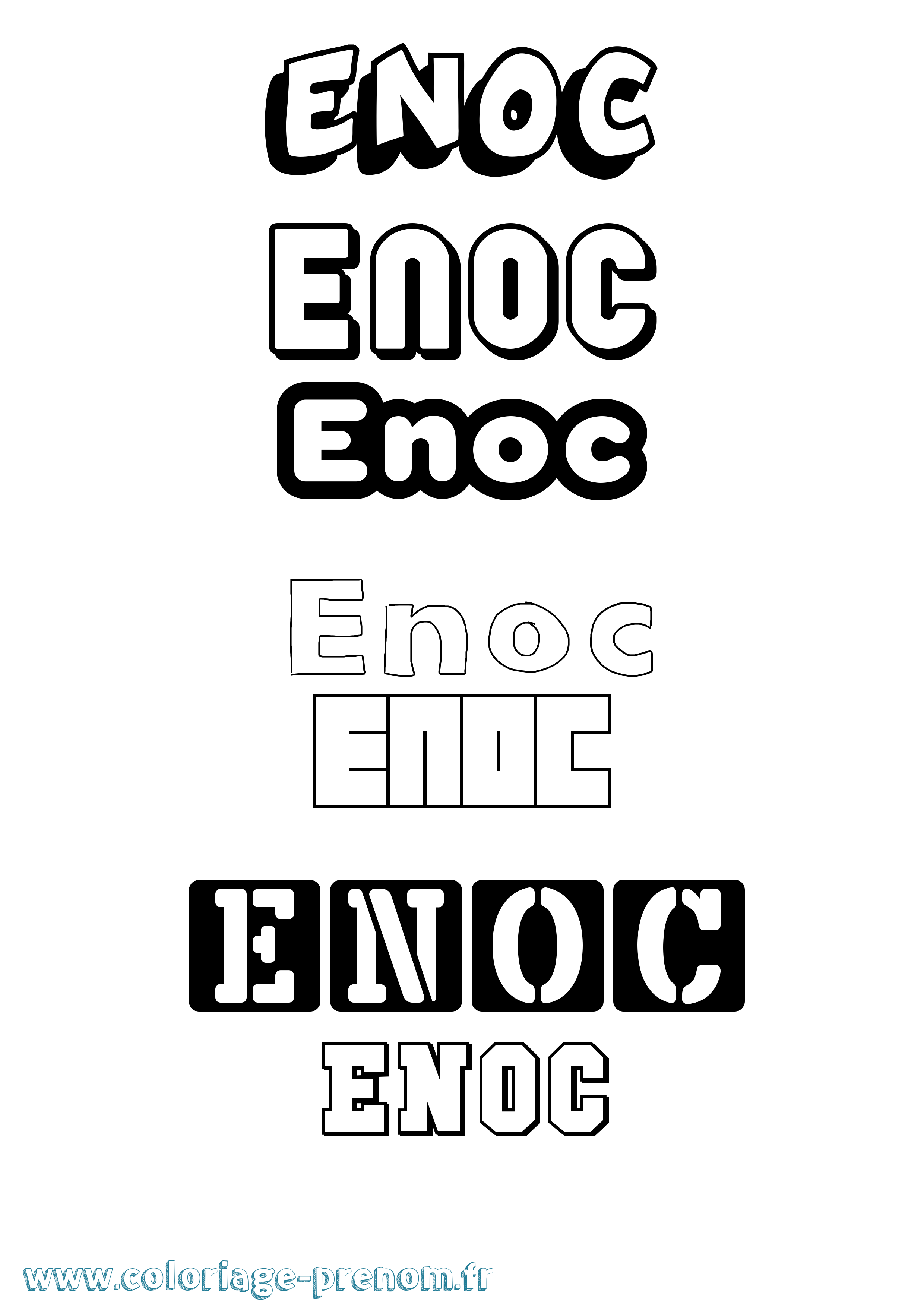 Coloriage prénom Enoc Simple
