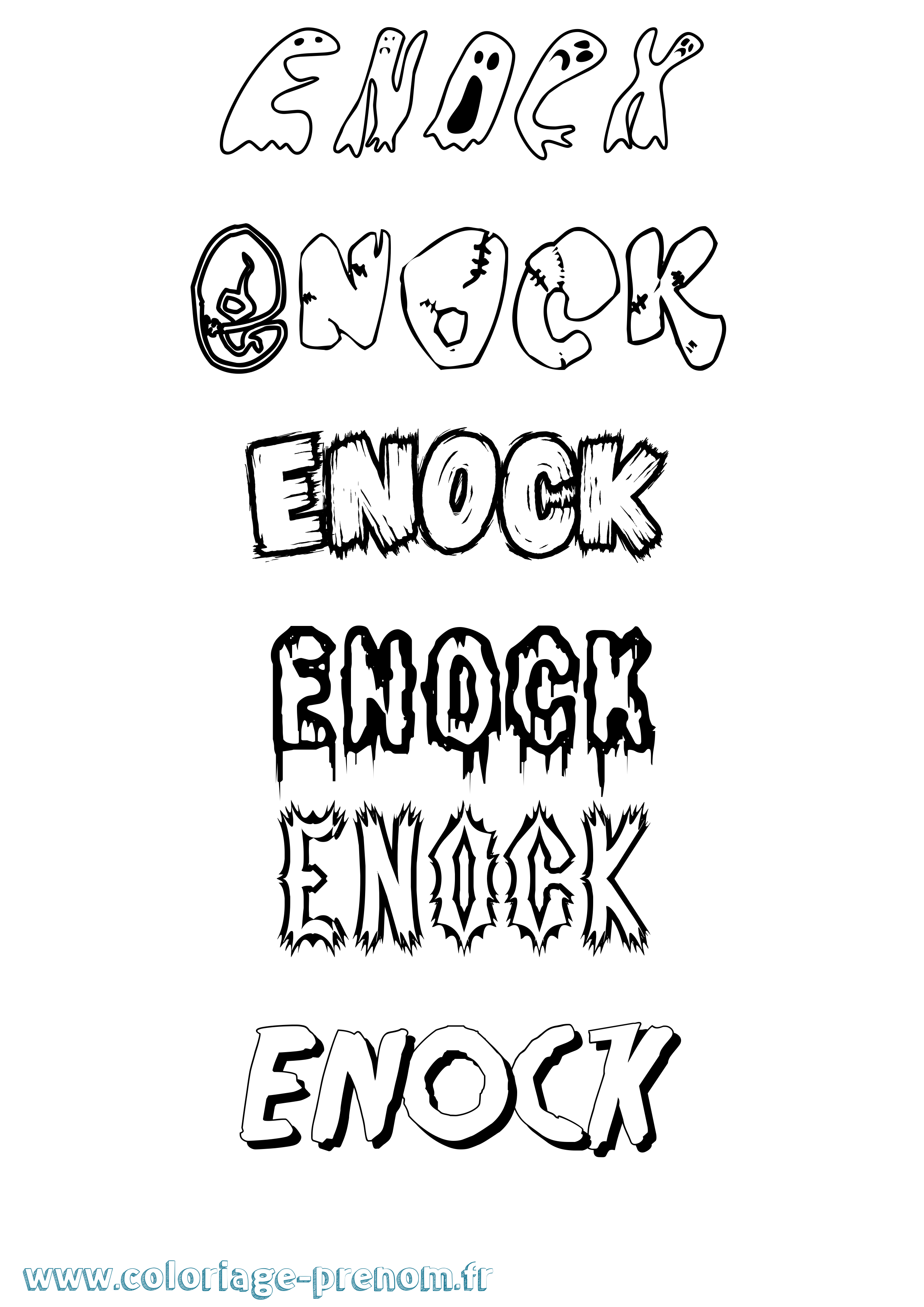 Coloriage prénom Enock Frisson