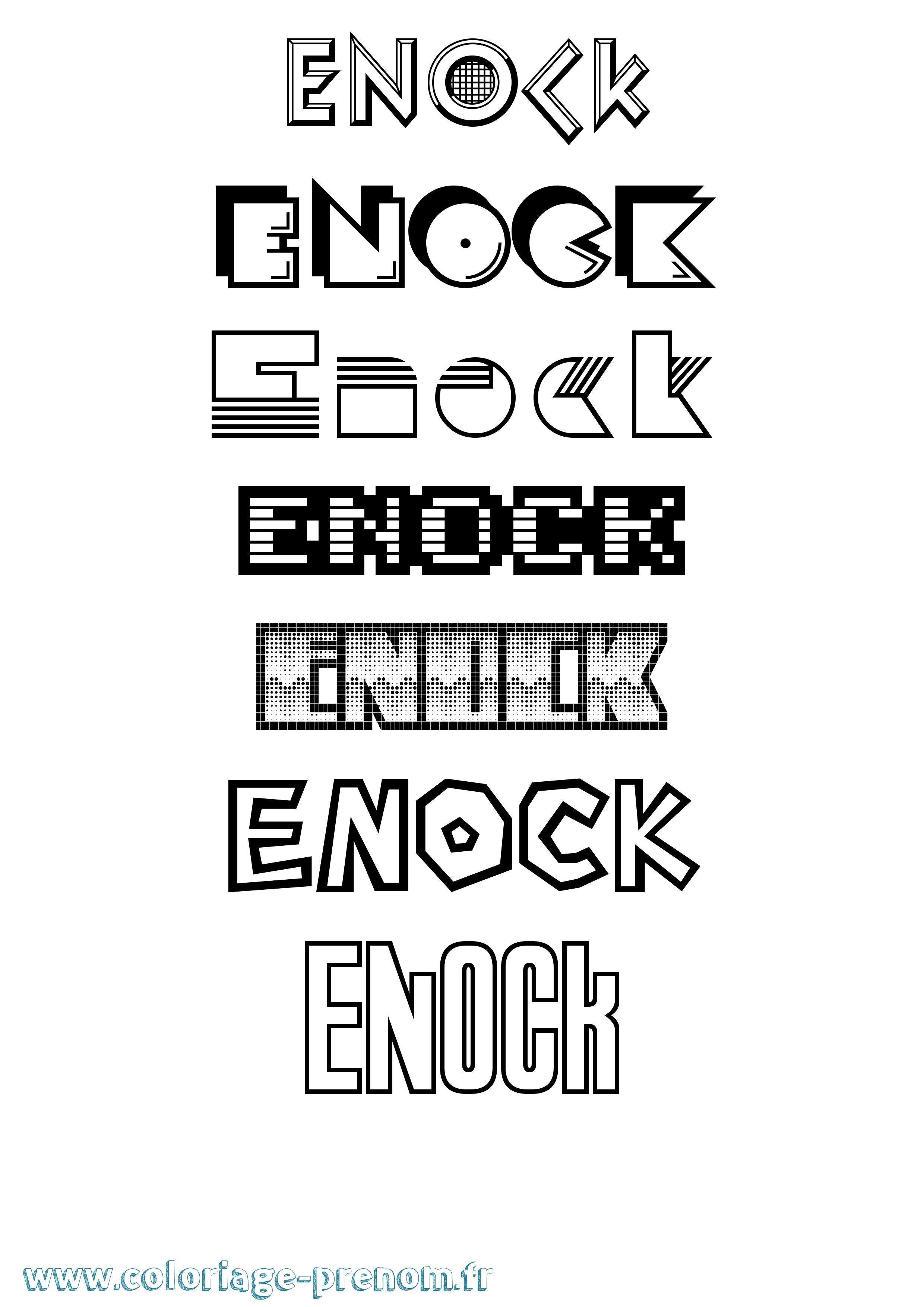 Coloriage prénom Enock Jeux Vidéos