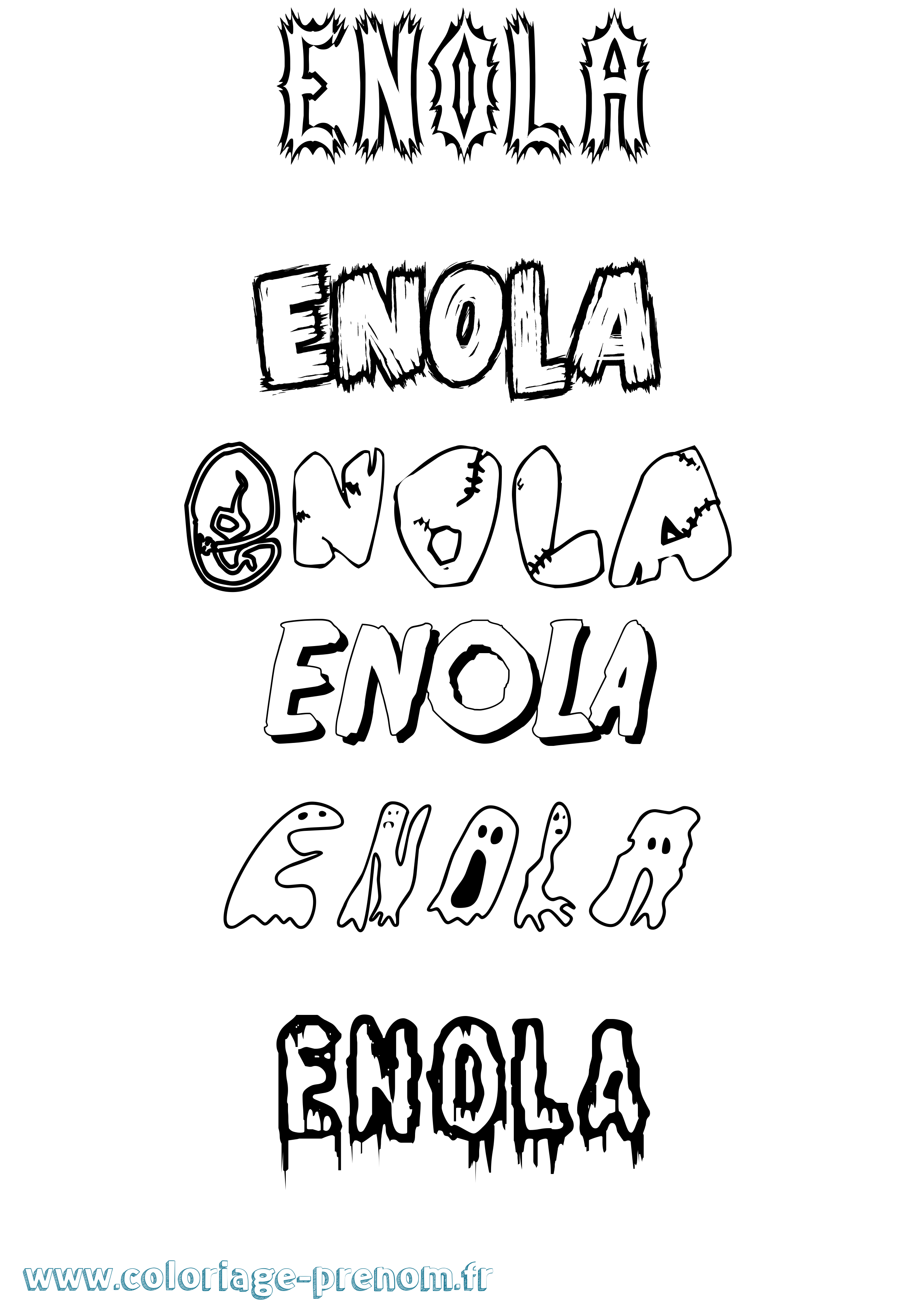 Coloriage prénom Enola