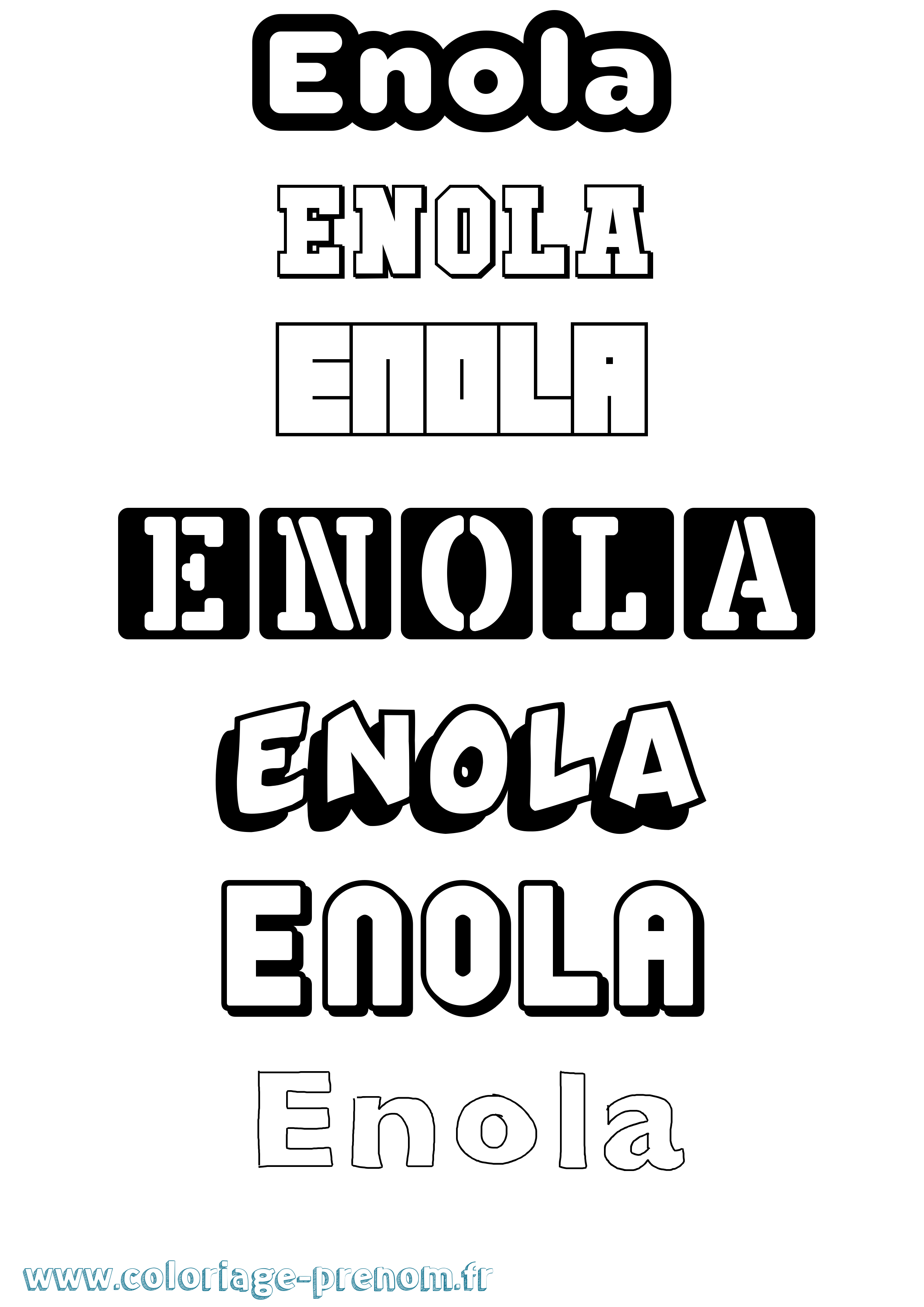 Coloriage prénom Enola