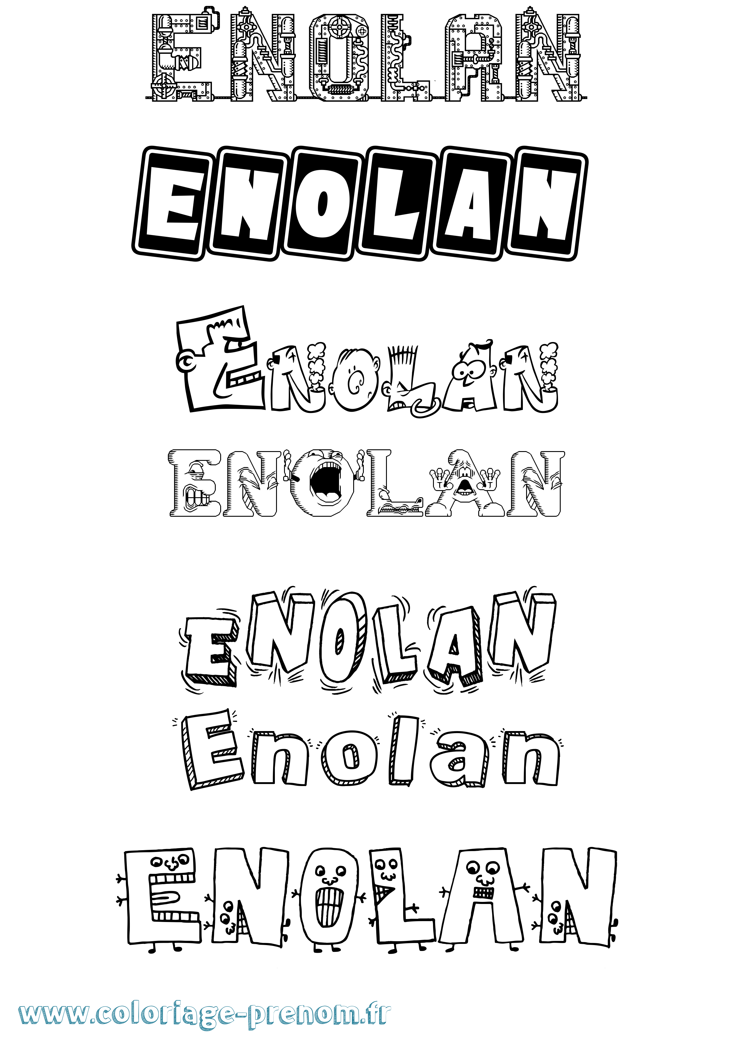 Coloriage prénom Enolan Fun