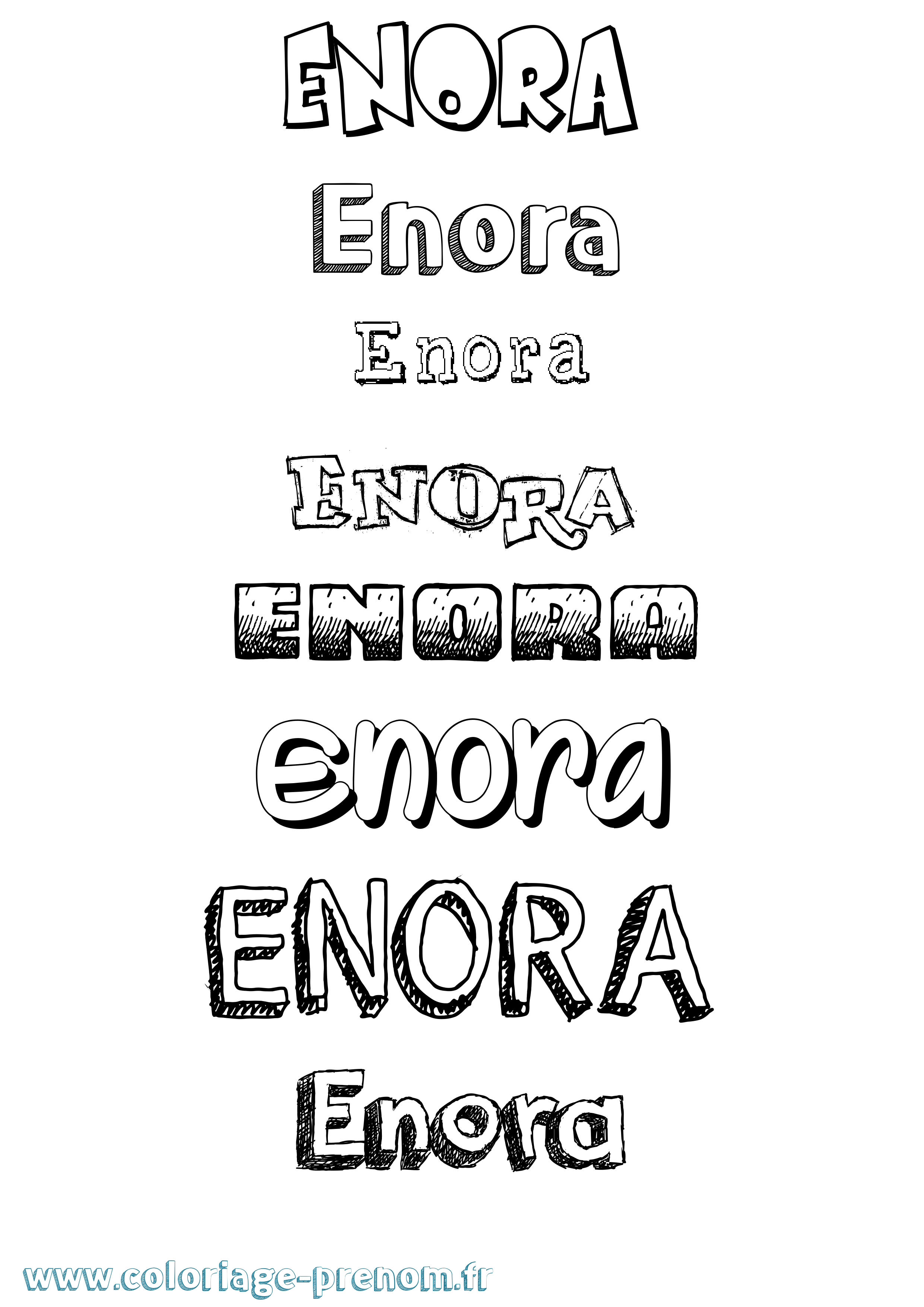 Coloriage Enora Dessiné Coloriage prénom Enora Dessiné