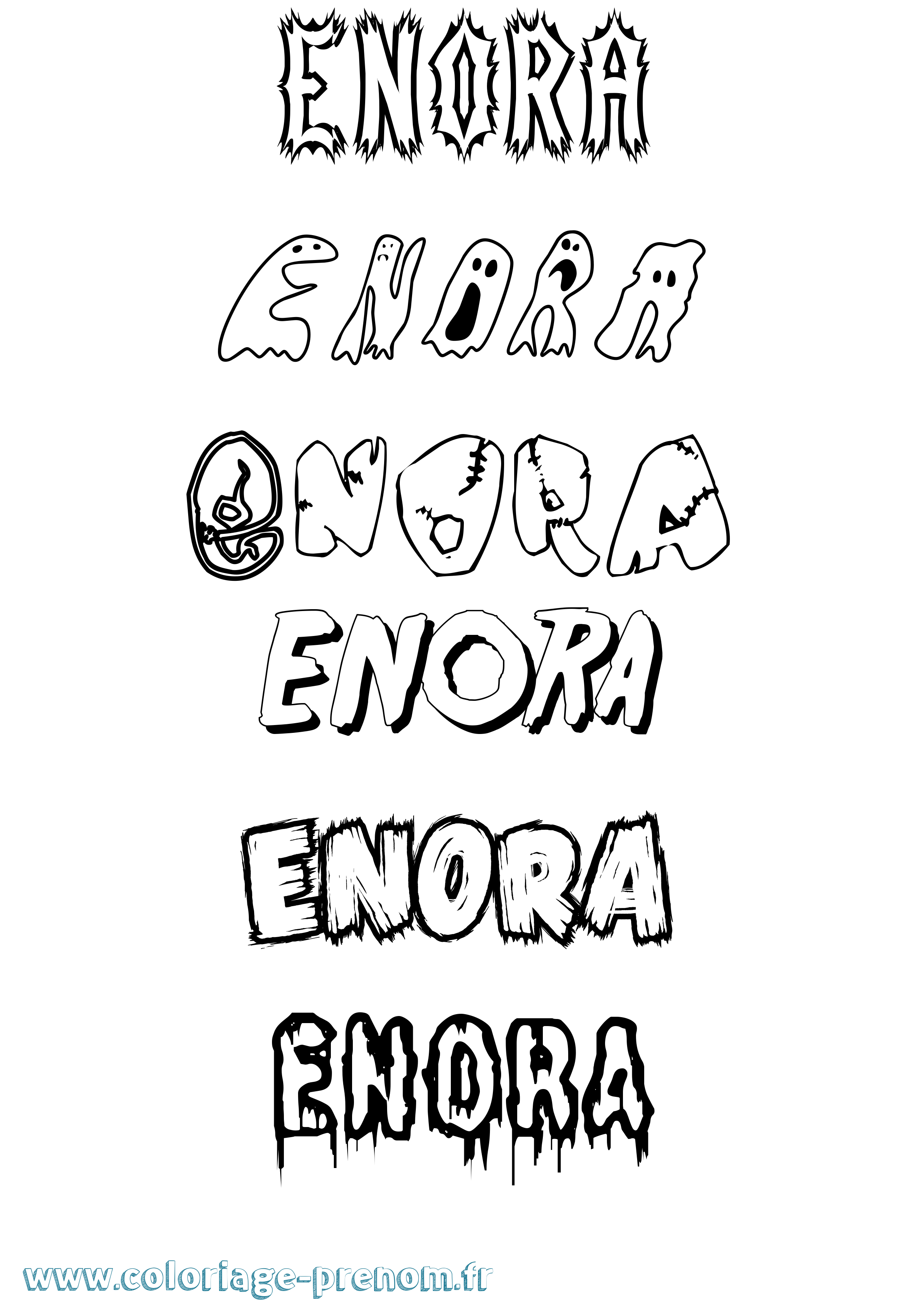 Coloriage prénom Enora