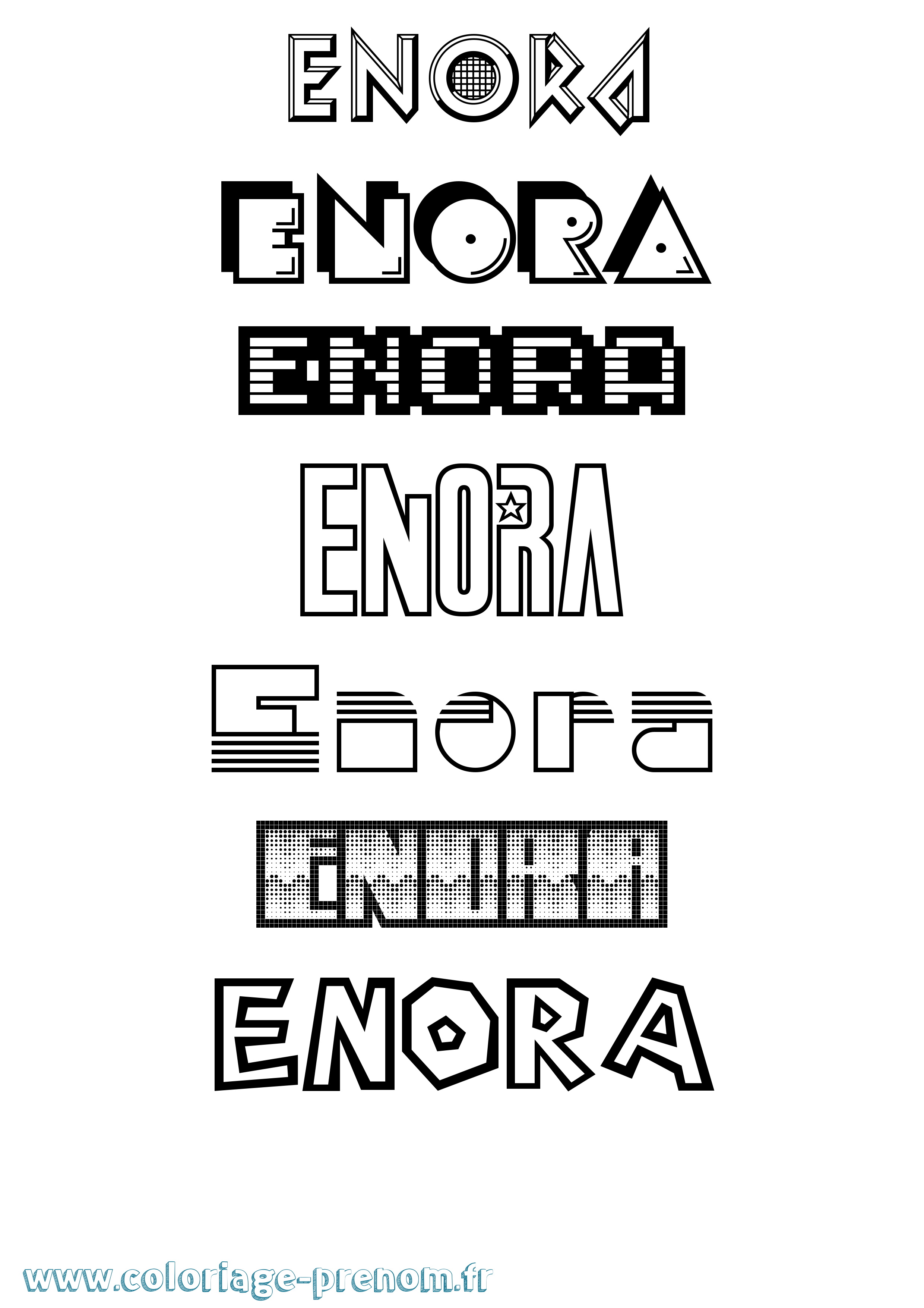 Coloriage Enora Jeux Vidéos Coloriage prénom Enora Jeux Vidéos