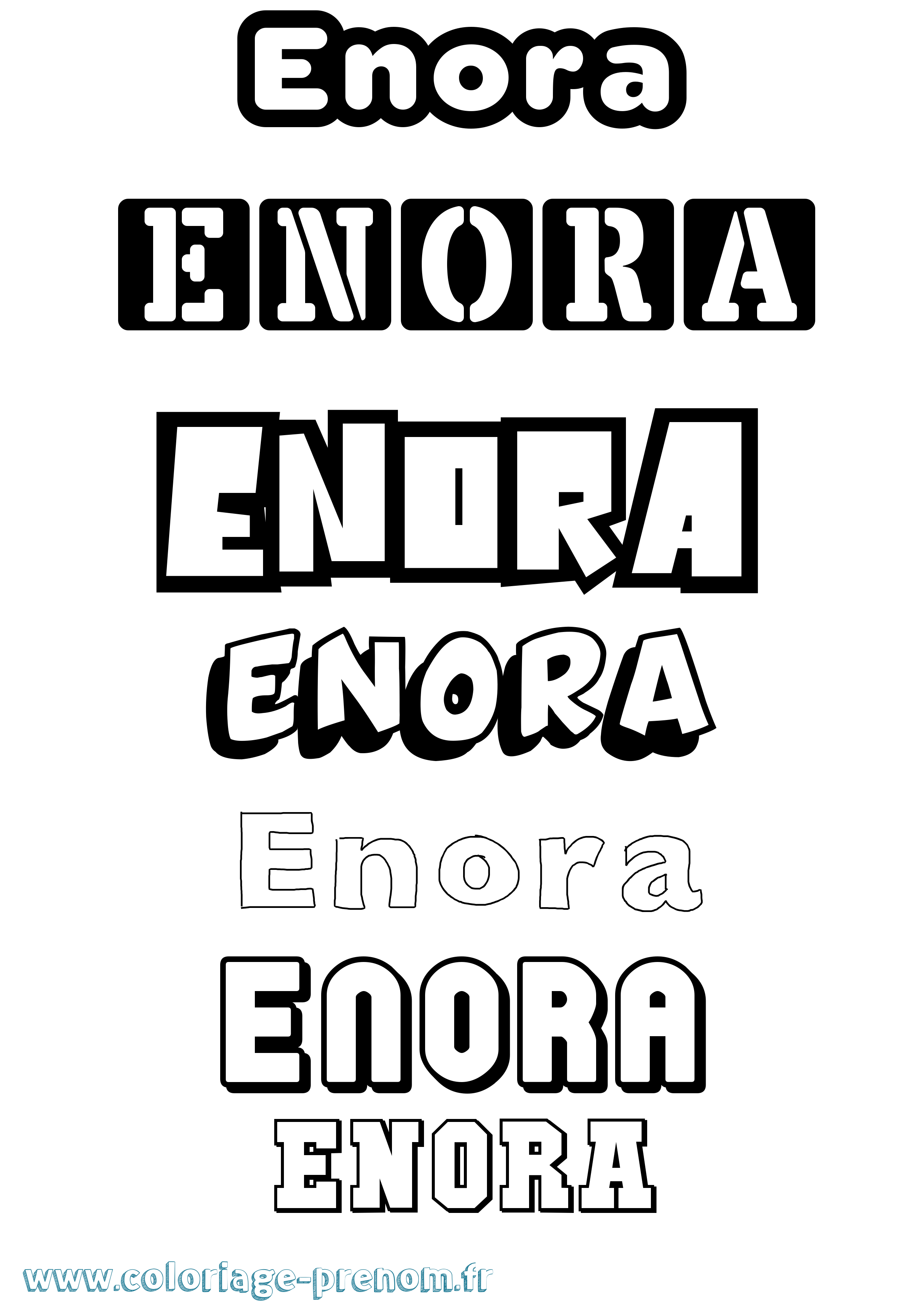 Coloriage Enora Simple Coloriage prénom Enora Simple