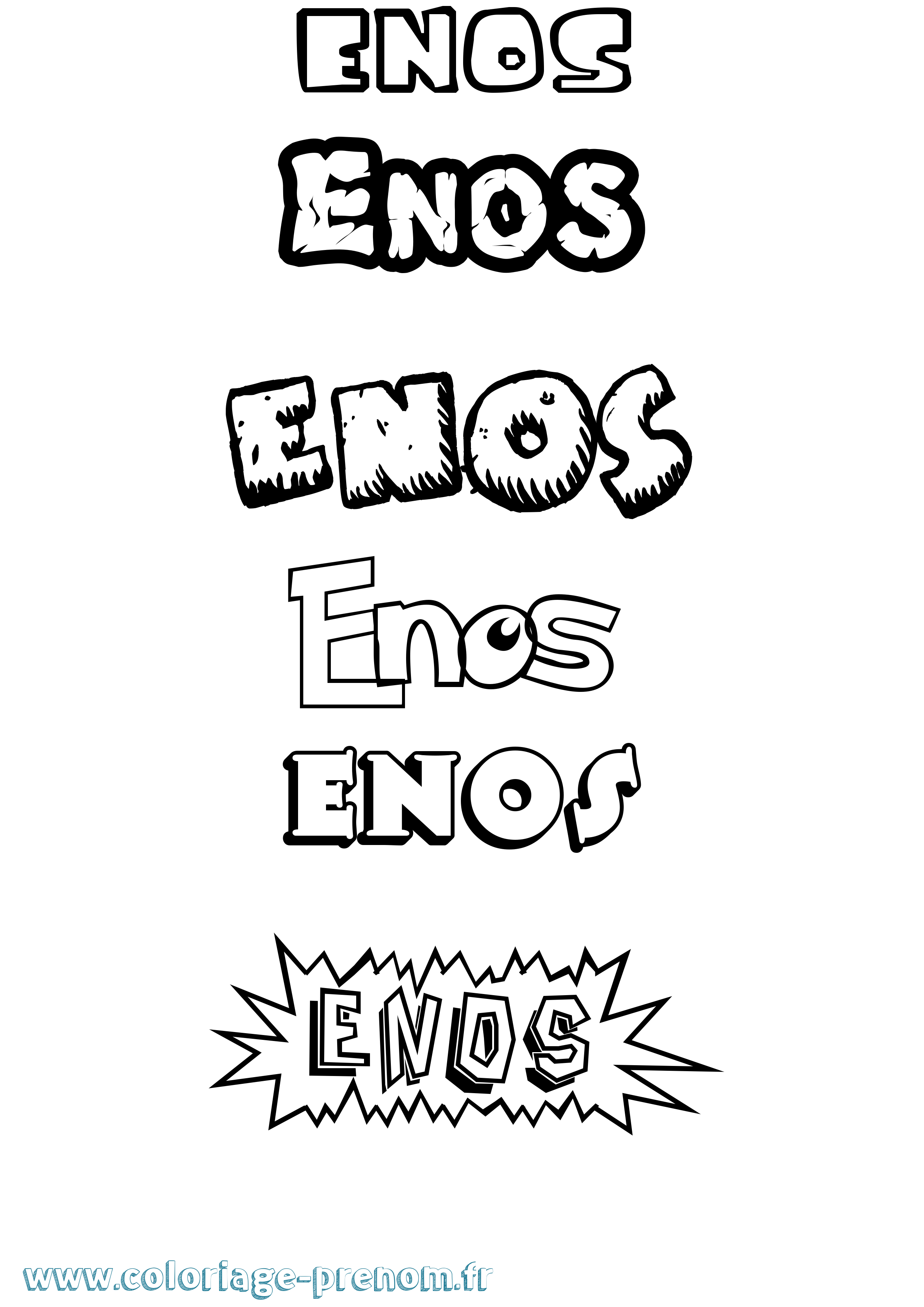 Coloriage Enos Dessin Animé Coloriage prénom Enos Dessin Animé